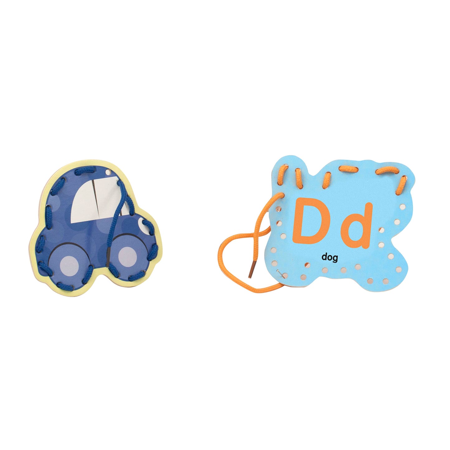 Melissa & Doug Alphabet Wooden Lacing Cards with Double-Sided Panels and Matching LacesFine Motor Skills Threading Cards, Sewing for Preschoolers and Kids Ages 3+