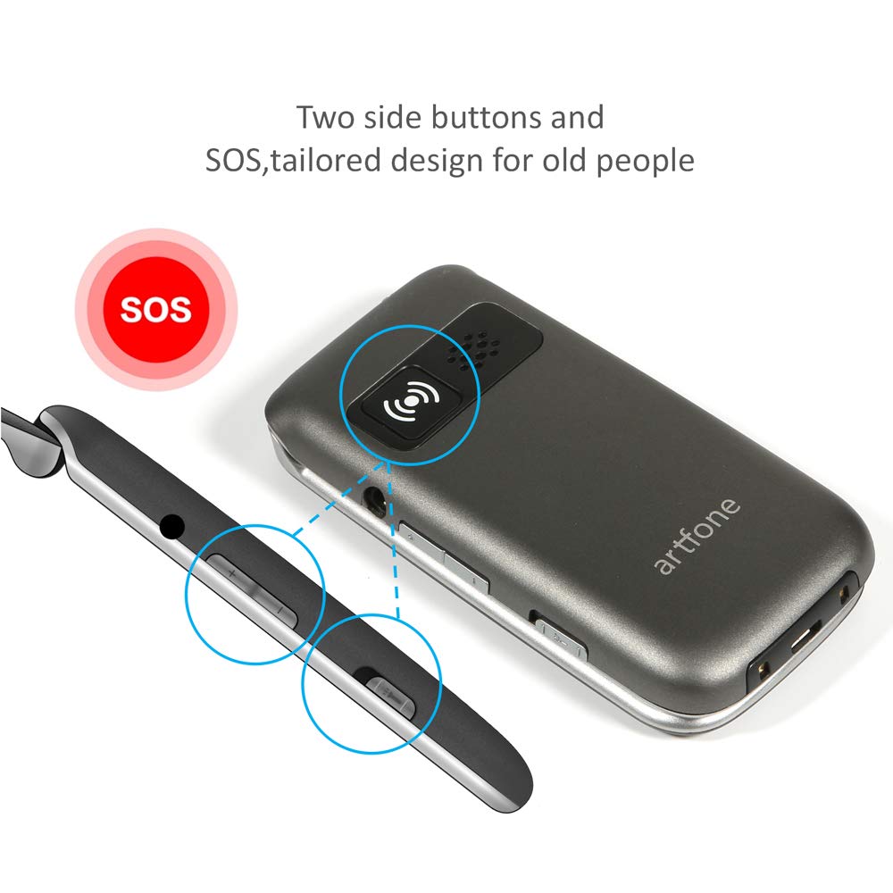 artfone 4G Unlocked Senior Cell Phone, Senior Flip Phone with Charging Dock and Dual Screen for Elderly, Unlocked Cell Phone,1200mAh,Time Reporting.