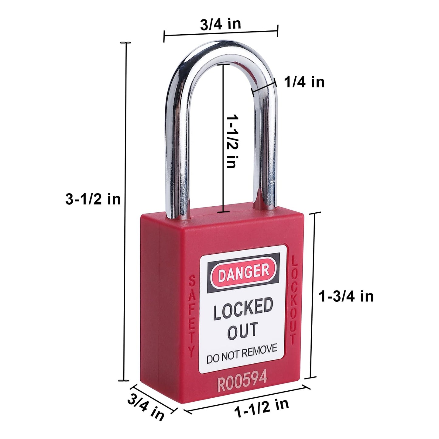 Patioer Lockout Tagout Locks, 20 Red Loto Locks Keyed Alike, Lock Out Tag Out Safety Padlocks, 2 Keys Per Lock
