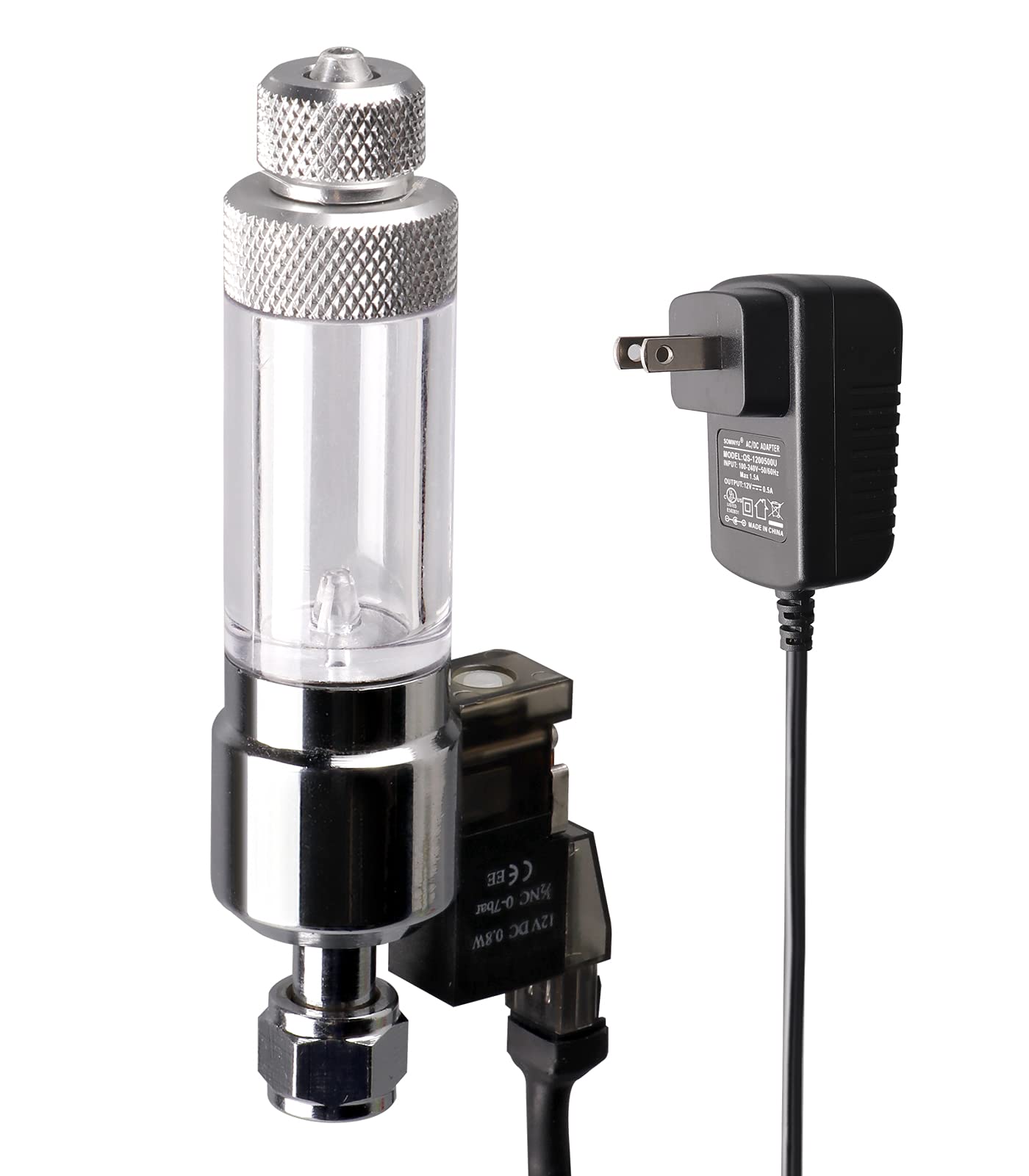 Clscea CO2 Bubble Counter with Solenoid Valve and Check Valve for CO2 Generator Regulator Planted Aquarium Screw Connection