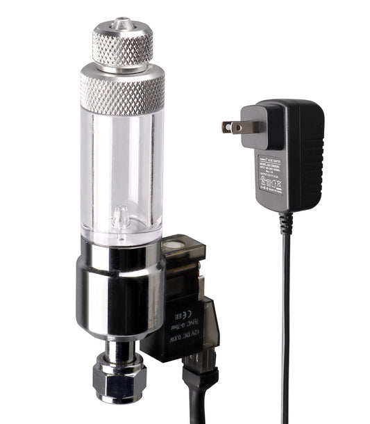 Clscea CO2 Bubble Counter with Solenoid Valve and Check Valve for CO2 Generator Regulator Planted Aquarium Screw Connection