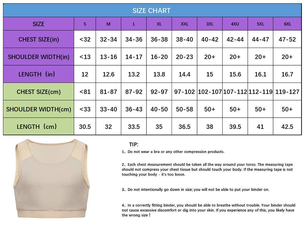Idtswch Chest Binder For Transgender Breast Binder Half Ftm Binder Flat Binder Bra Cotton Elastic(Black,L)