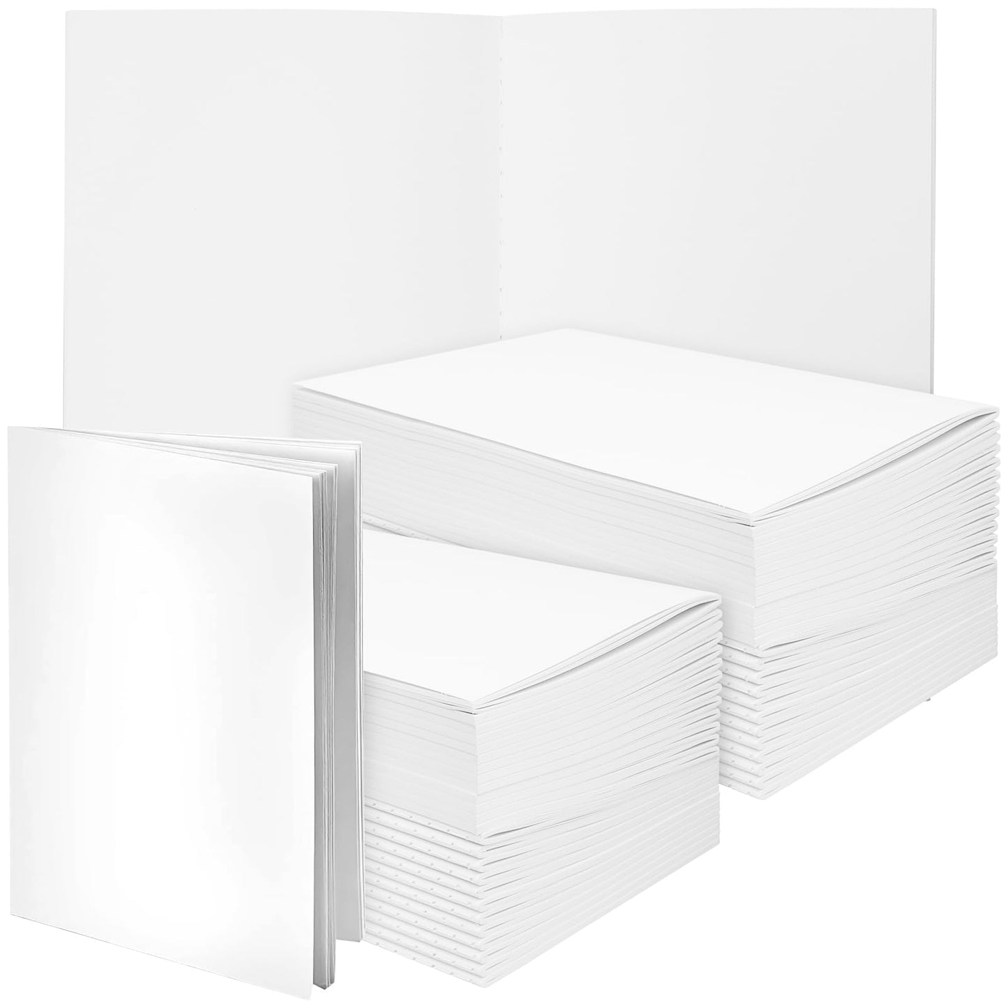50 Pack Blank Notebooks Bulk, A5 Unlined Softcover Notebooks 5.5 x 8.3 Inch, Plain Paper Sketchbook Journals, White Cover Notepads for Writing, Sketching, Notes, Office, School & DIY Personalization