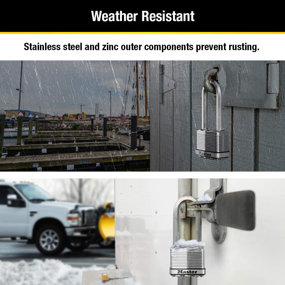 Master Lock Magnum Heavy Duty Outdoor Padlock with Key, 2 Pack Keyed-Alike, M5XTLJ