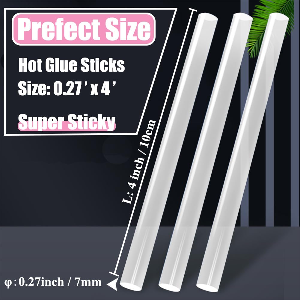 MONVICT 400 Pcs Glue Sticks, 0.27 in. Diameter, 4 in. Length - Mini High Adhesion Hot Melt Glue Sticks for Crafts, DIY, Repairs & School Projects - Fits Most Mini Glue Guns