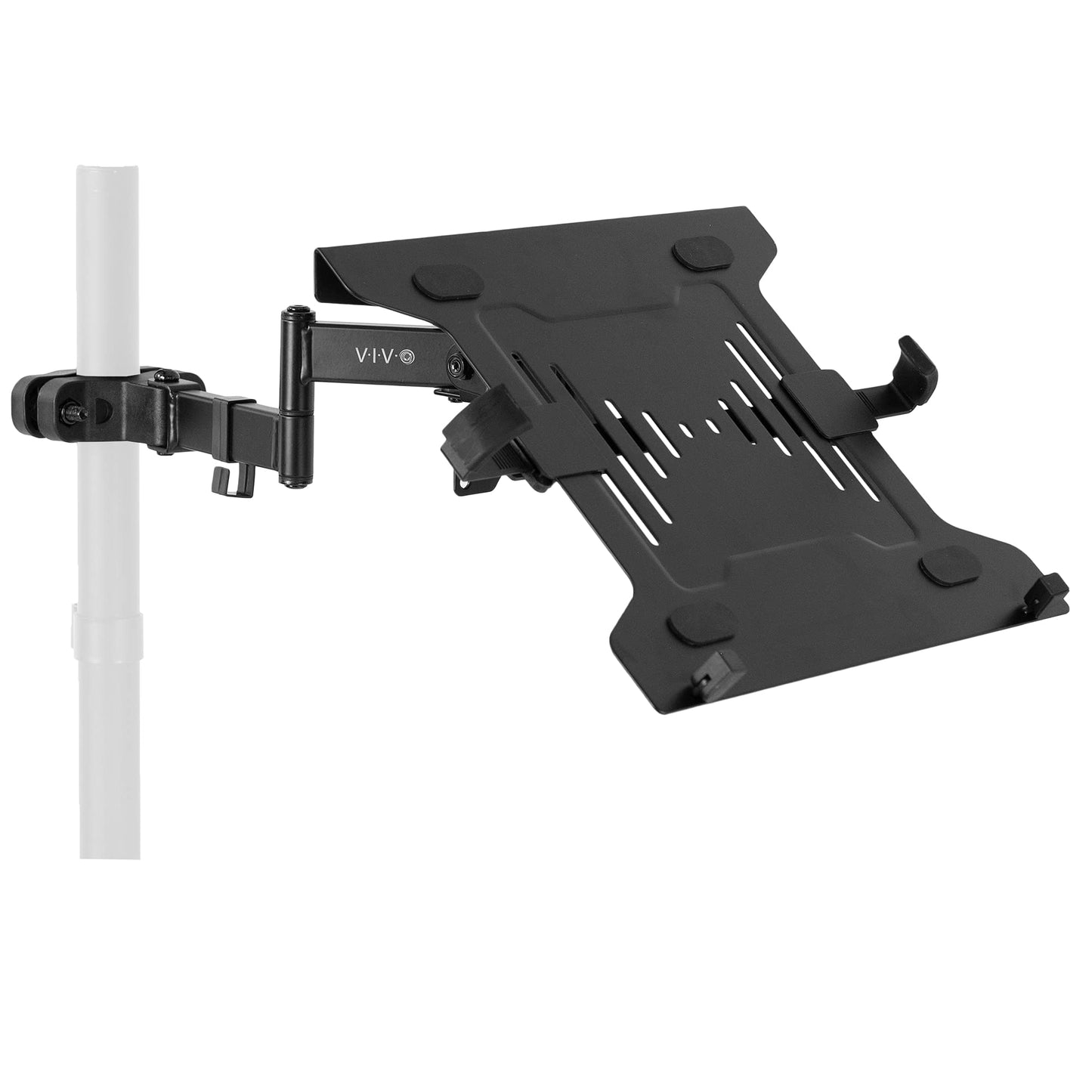 VIVO Steel Universal Full Motion Pole Mount Laptop Holder Arm with Removable 75mm and 100mm VESA Plate, Fits 10 to 40cm Laptops, Black, MOUNT-PL1A-LAP3