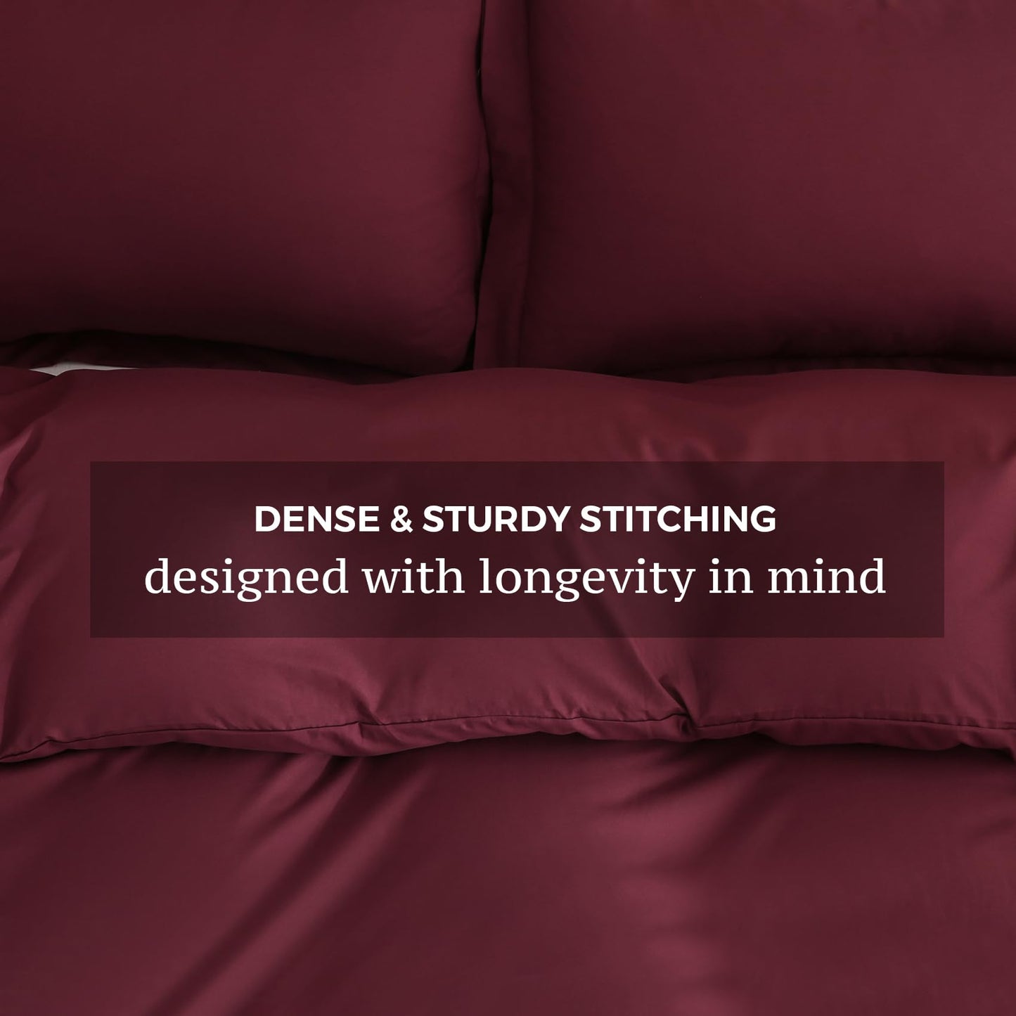 JSD Burgundy Duvet Cover Set Queen Size, 3 Piece 1 Duvet Cover with 2 Pillow Shams, Soft Brushed Microfiber Comforter Covers Zipper Closure