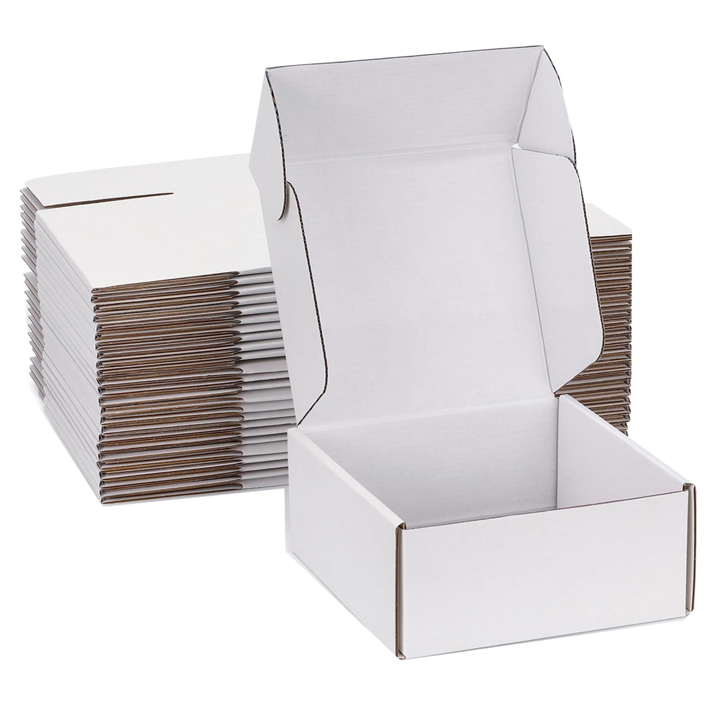 Yidomto 8x8x3 White Small Shipping Boxes - 25 Pack Corrugated Cardboard Mailer Boxes for Packaging, Mailing, Gift Giving | Sturdy, Recyclable, Perfect for Small Business Supplies, Ecommerce