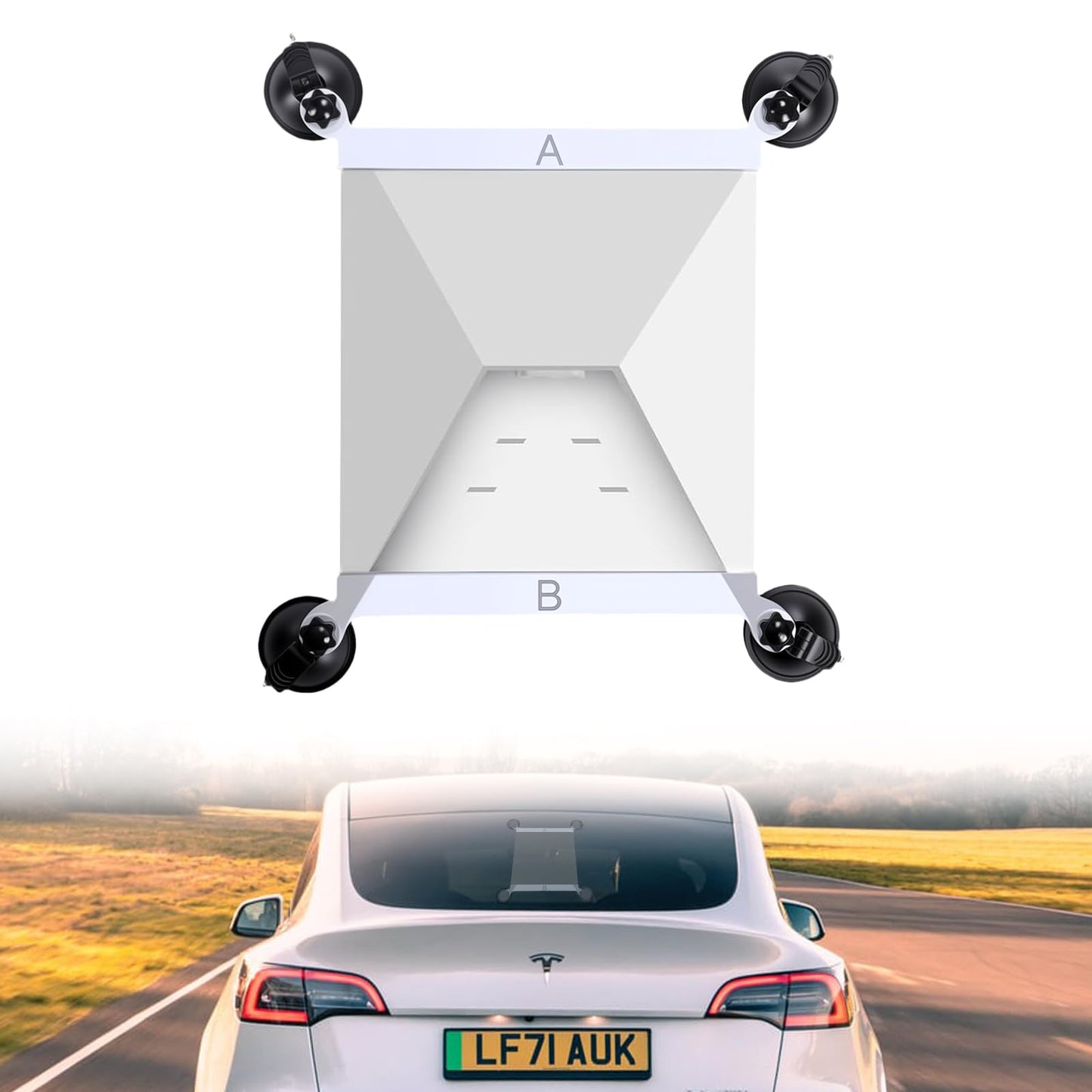 daboot Starlink Mini Mount - Suction Cup Car Mount for Star Link Mini Accessories Mounting Kit for Vehicle Windows and Sunroofs Starlink Mini Roof Holder for Car, RV, Boat, Truck Glass (White)