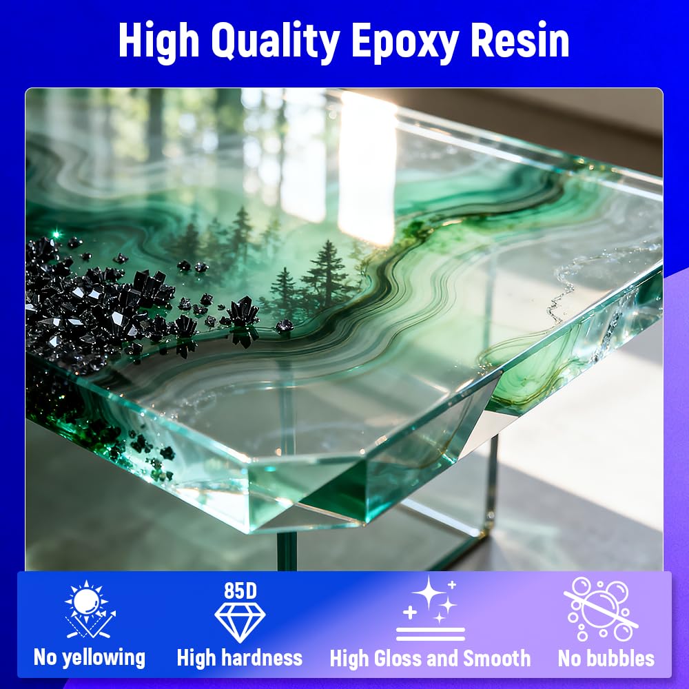Epoxy Resin Kit 64oz,Clear Friendly Epoxy,Self-Leveling,Not-Yellowing & Bubbles Free High Gloss Resin for Coasters,Jewelry,Casting, Molding, Crafting and More(32Oz*2)