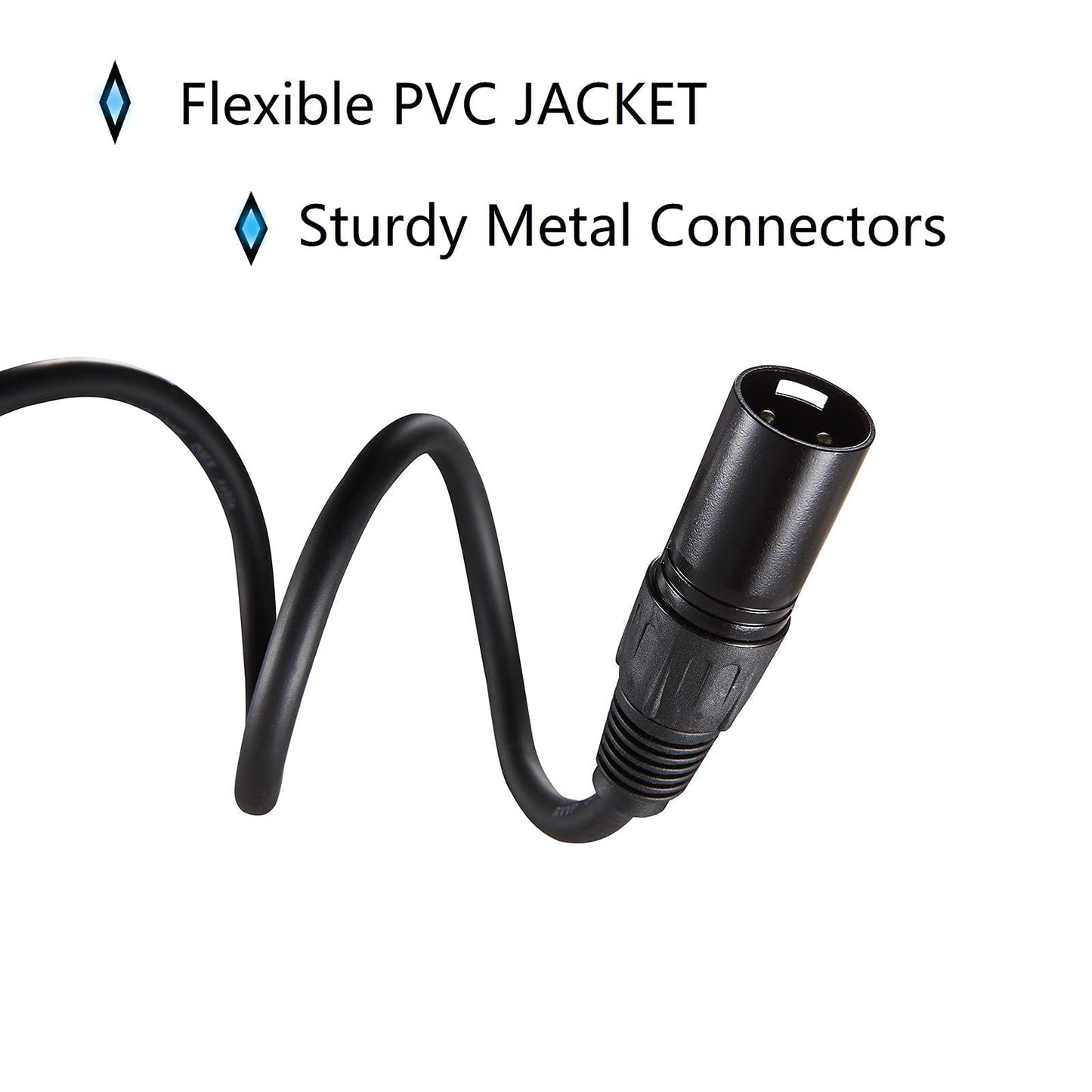 MFL. DMC-3 DMX Cable 3 Pin Signal XLR Male to Female 10.2ft DMX Wires for Stage Lighting DJ Lights Pack of 4