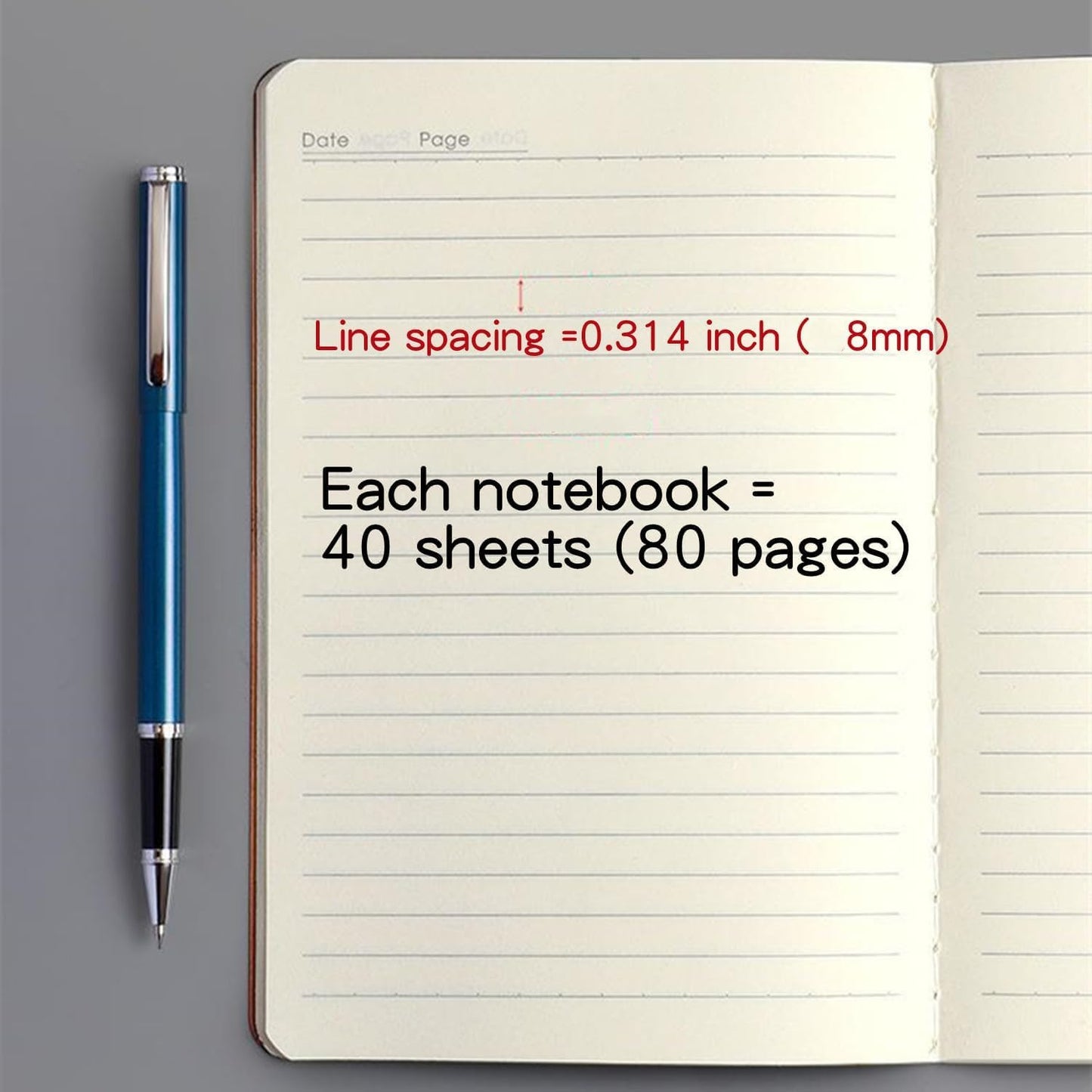 24 Pack A5 Lined Notebooks 80 Pages(40 Sheets) Kraft Notebooks, Subject Notebook Travel Journals, Composition Writing Note Books for School Students, Travelers, Office, 8.2" x 5.5"