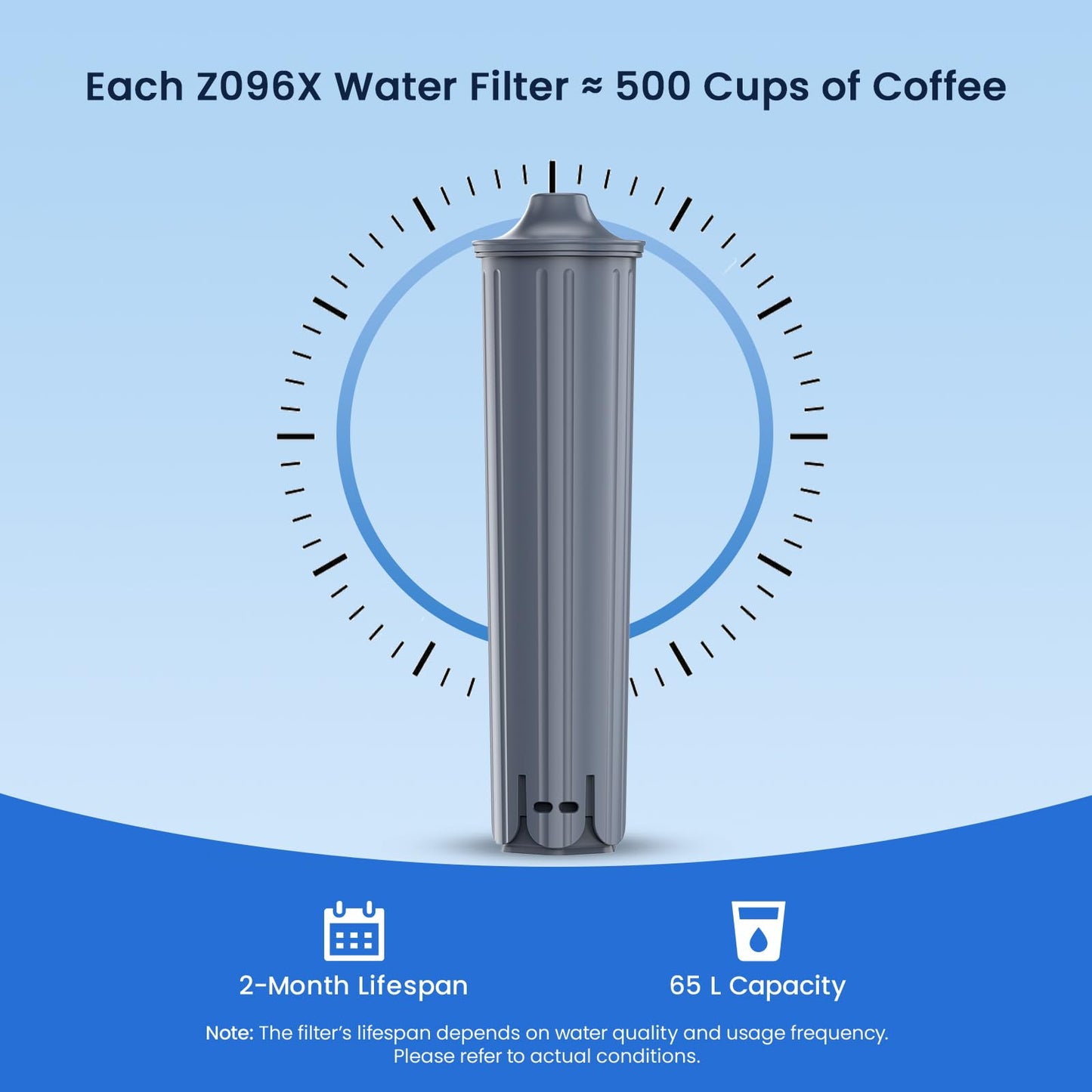 GLACIER FRESH Water Filter Compatible with Jura 71794 Claris Smart+ Filter Cartridge, Fits E6, E8, Z8, Z6, J6, ENA8, WE6, WE8 Coffee Machines, NSF/42 Certified, 3 Pack