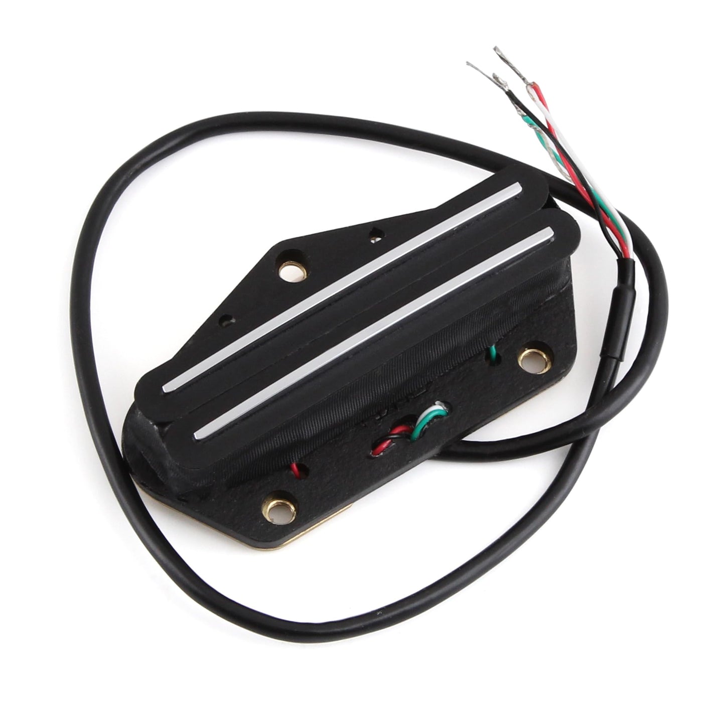 FLEOR Alnico 5 Tele Pickups Set Neck Pickup and High Output Hot Dual Rail Bridge Humbucker Pickup Set,Black