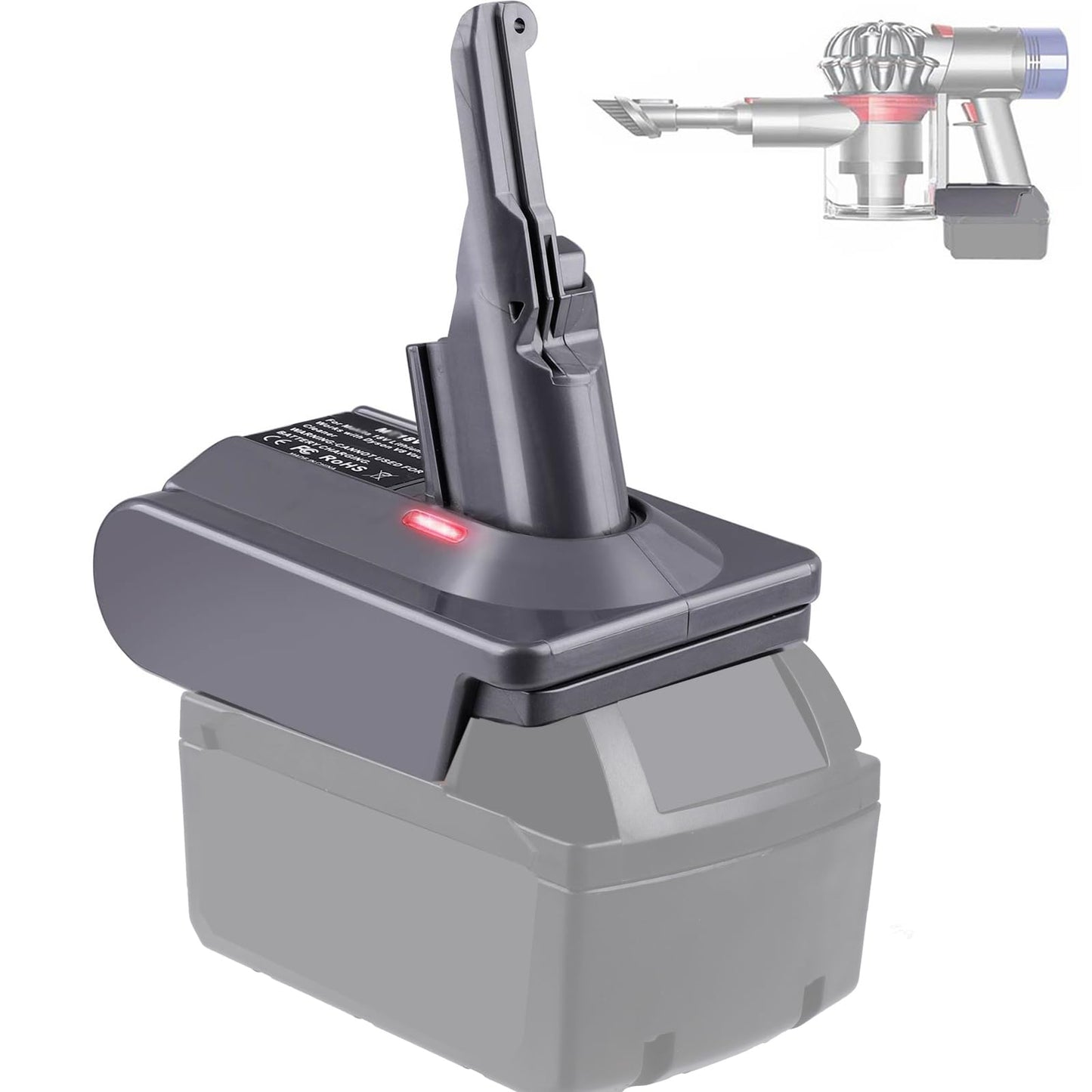 BTRUI for Dyson V8/V7 Battery Adapter, Convert for Milwaukee 18V Battery to for Dyson V8 Animal Fluffy Motorhead Handheld Vacuum Converter (only Adapter)