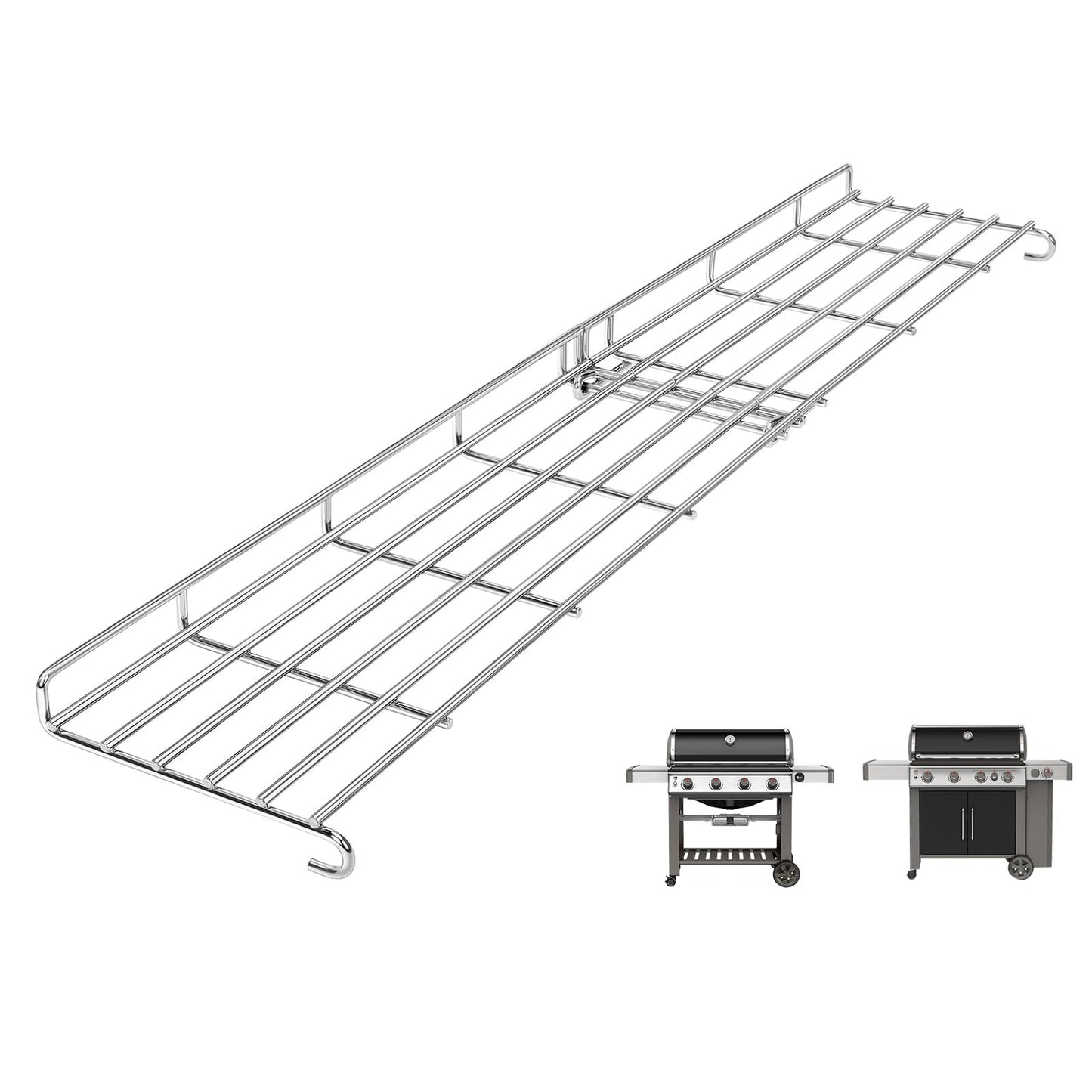 QuliMetal- 66045 Grill Warming Rack for Weber Genesis Ii 400 Series Gas Grills, Genesis Ii E/S/Se 410, Ii E/S 435 Series, Stainless Steel
