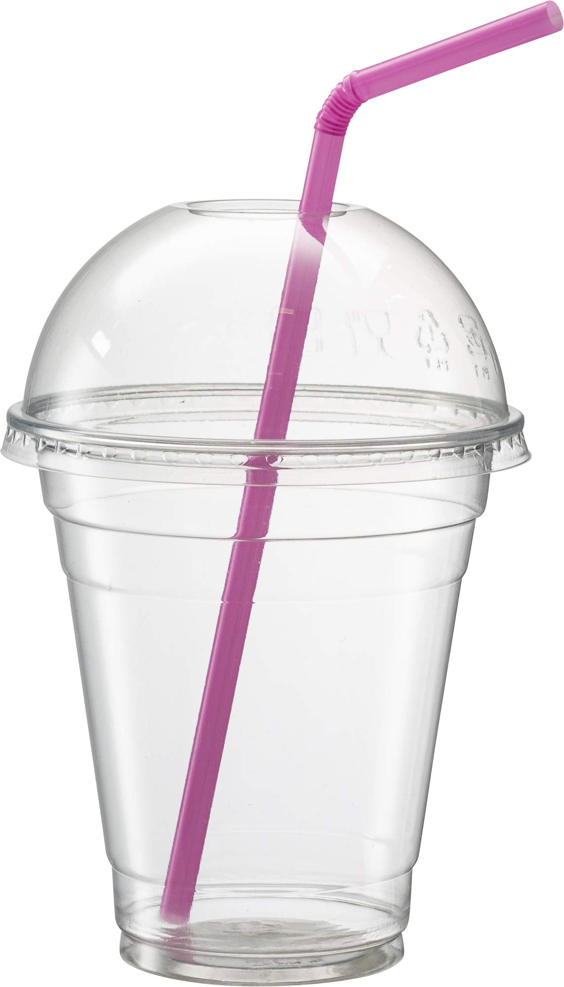 [50 Sets - 24 Oz] Crystal Clear PET Plastic Cups With Dome lids for Iced Coffee, Cold Drinks, Milkshake, Slush Cup, Smoothy's, Slurpee, Party's, Plastic Disposable Cups