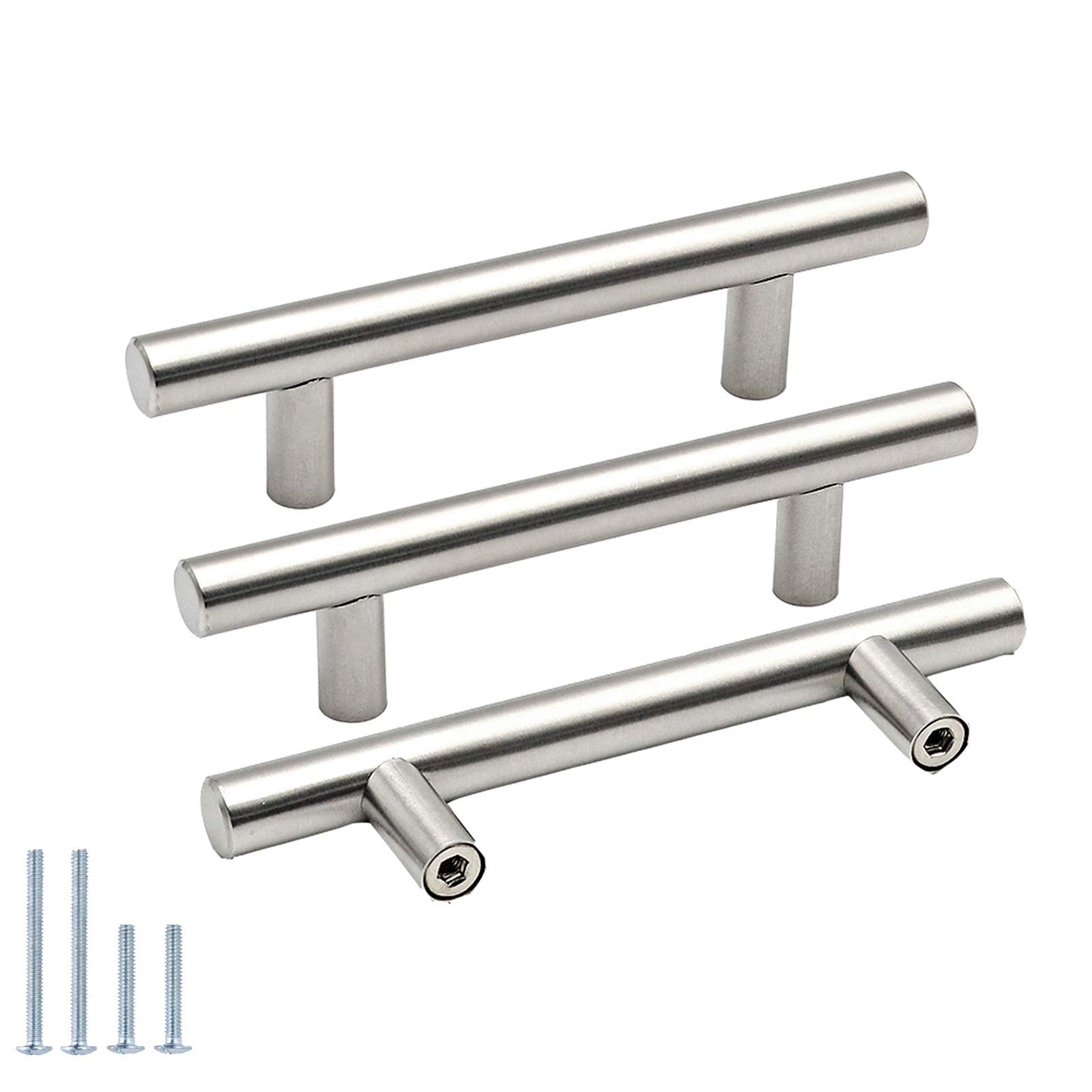 30 Pack - 3" Hole Center 76mm Cabinet Handle goldenwarm Kitchen Cabinet Handles Brushed Nickel Stainless Steel Kitchen Cupboard Cabinet Pulls Drawer pulls 5" (127mm) Length