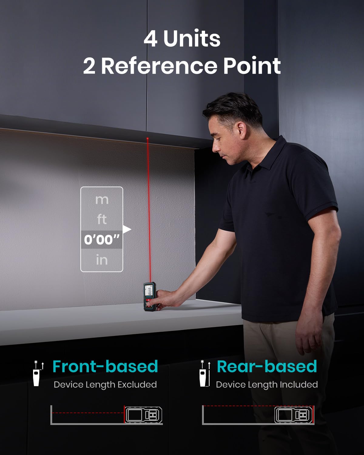 229Ft Laser Measure Device, Mileseey Digital Laser Tape Measure with Upgraded Electronic Angle Sensor, ±2mm Accuracy, Area Measurement,Volume and Pythagoras, Backlit LCD,Mute, Battery Included