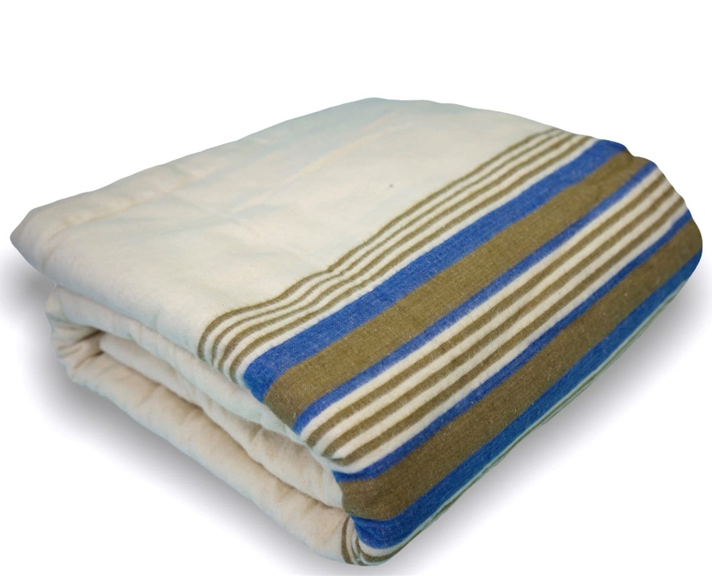 YAFA® Premium Cotton Flannel Blanket, Extra Long Queen Size 90x105 Inches, Soft, Warm, Comfortable Flannel Throw, Home and Hospital Flannel Blanket (Blue Stripe, Queen-90"x105")