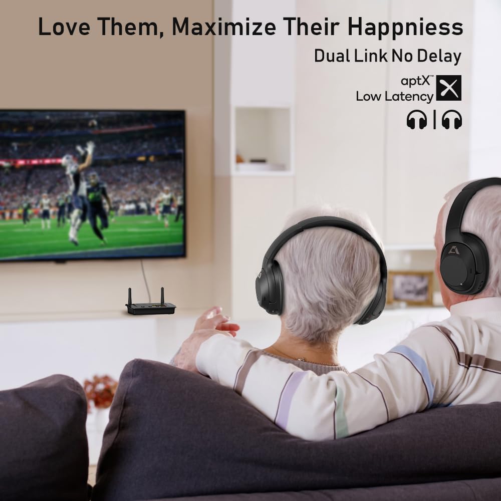 1Mii B03Pro Bluetooth 5.3 Transmitter Receiver for Home Stereo TV, HiFi Wireless Audio Adapter with Audiophile ESS DAC & aptX Adaptive & LL & HD Long Range, Optical RCA AUX 3.5mm Outputs/Inputs