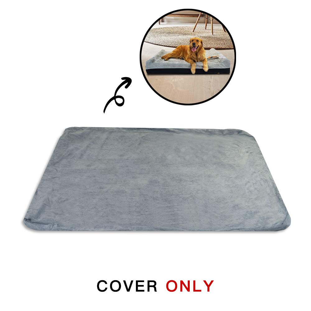 LaiFug Extra Large Pet/Dog Bed Removable Washable Cover (Jumbo Replacement Cover (50"x36"x10") Slate Grey)