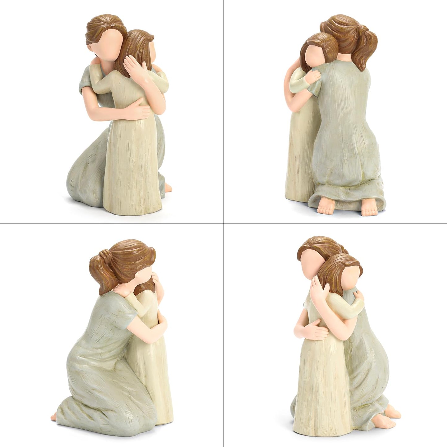 Hensonever Mother and Son Figurine Sculpture, The Greatest Bond Mom and Child Statue, Sculpted Hand-Painted Figure Love My Son Gift for Mother’s Day Anniversary Birthday