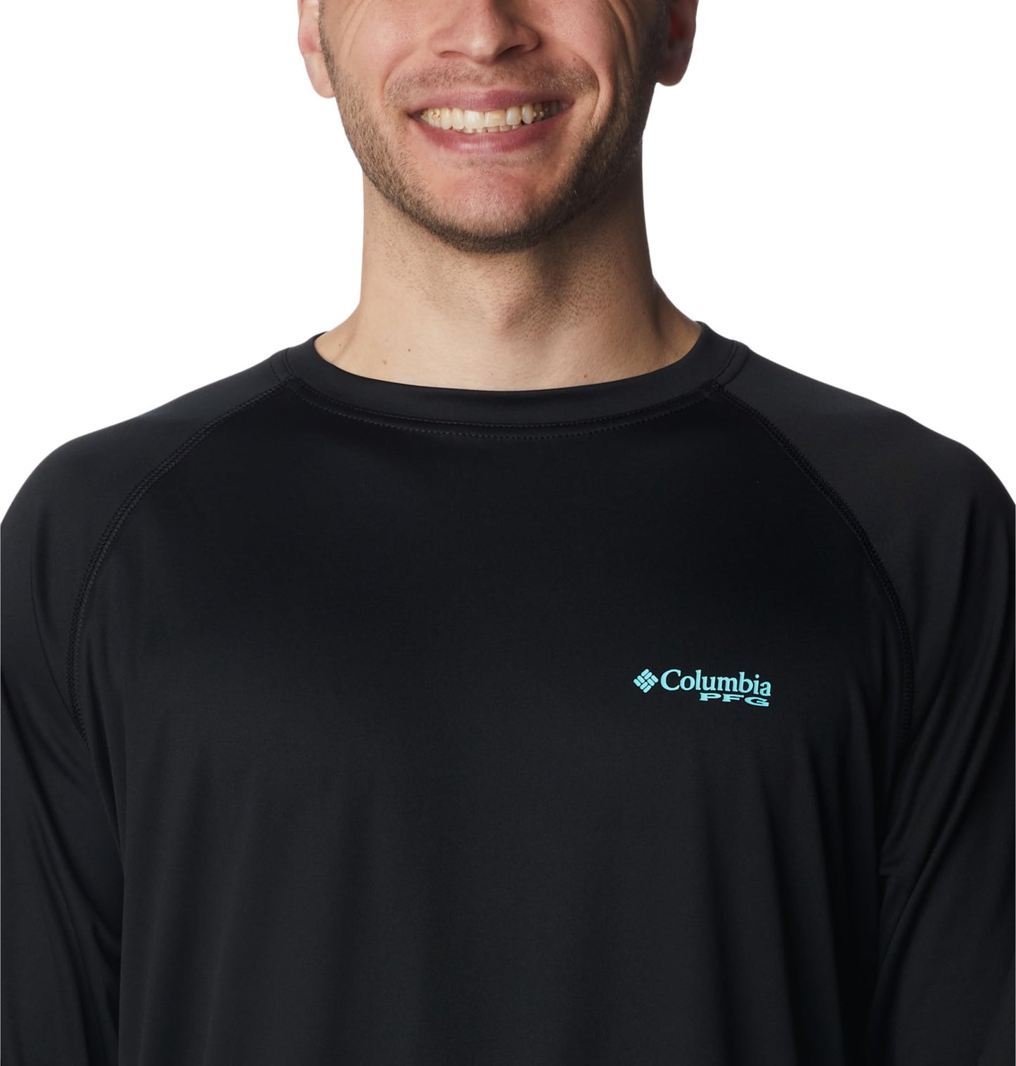 Columbia Men's Terminal Tackle Long Sleeve Shirt, Black/Gulf Stream Logo, X-Large