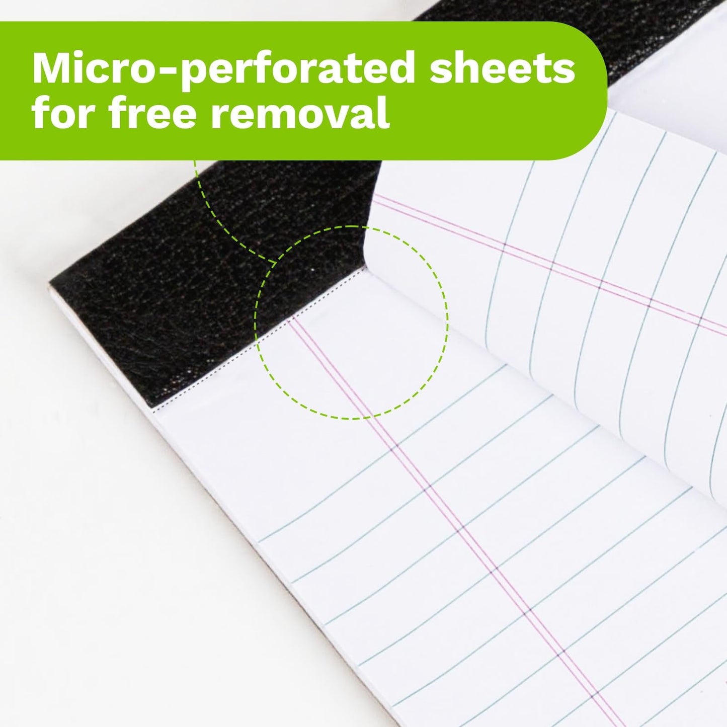 Legal Pads 8.5 x 11-50 Sheets Notepad, 12 Pack Goefun White Lined Notepads 8.5 x 11 Wide Ruled, Perforated Writing Pads Letter Size for Office, School, College