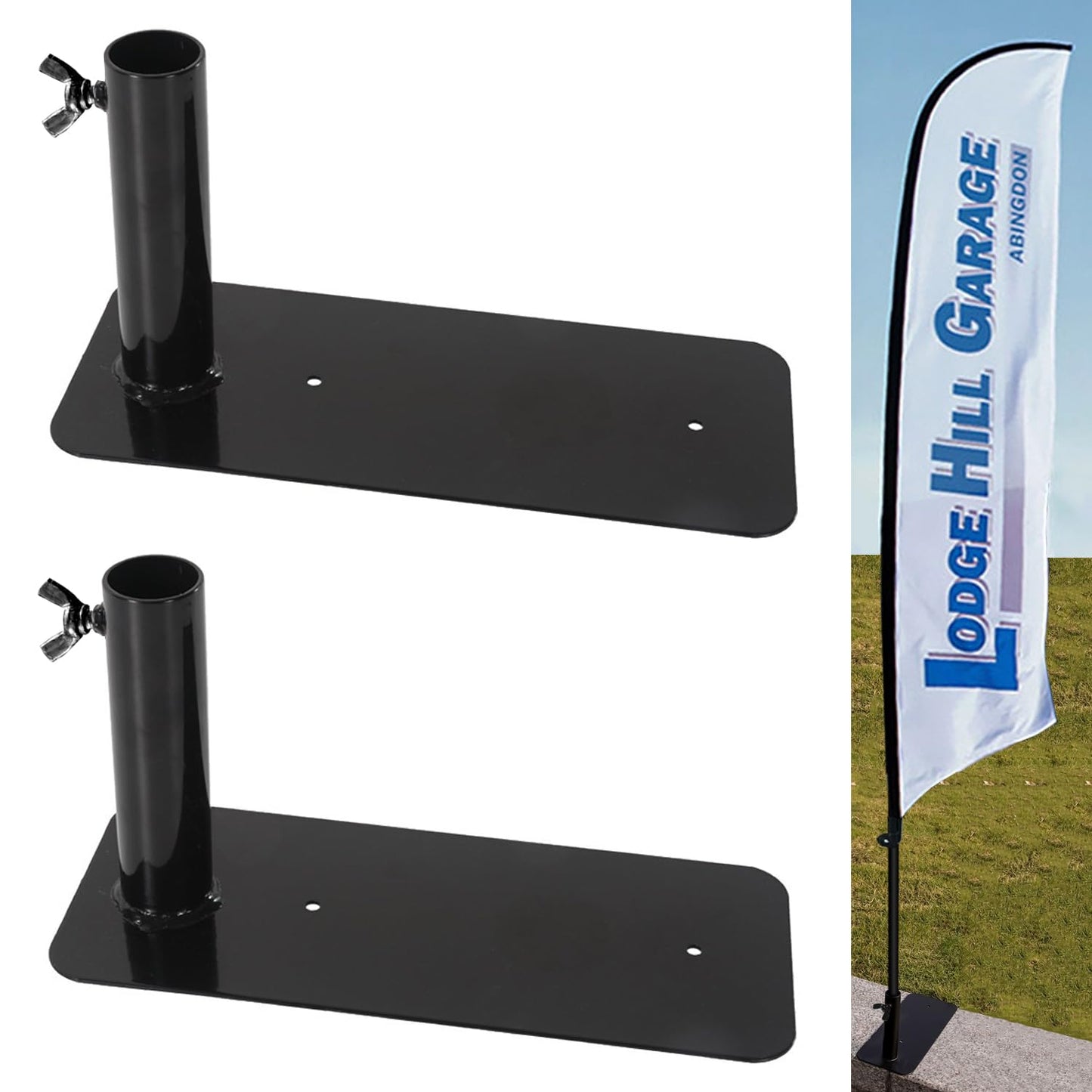 CS&BEAUTY 2 Pack Feather Flag Pole Tire Mount, Wheel Tire Mount Metal Flag Pole Holder for Diameter 0.87" Feather Flagpole Ideal for Cars RVs Truck Camping Tailgating and Outdoor Events