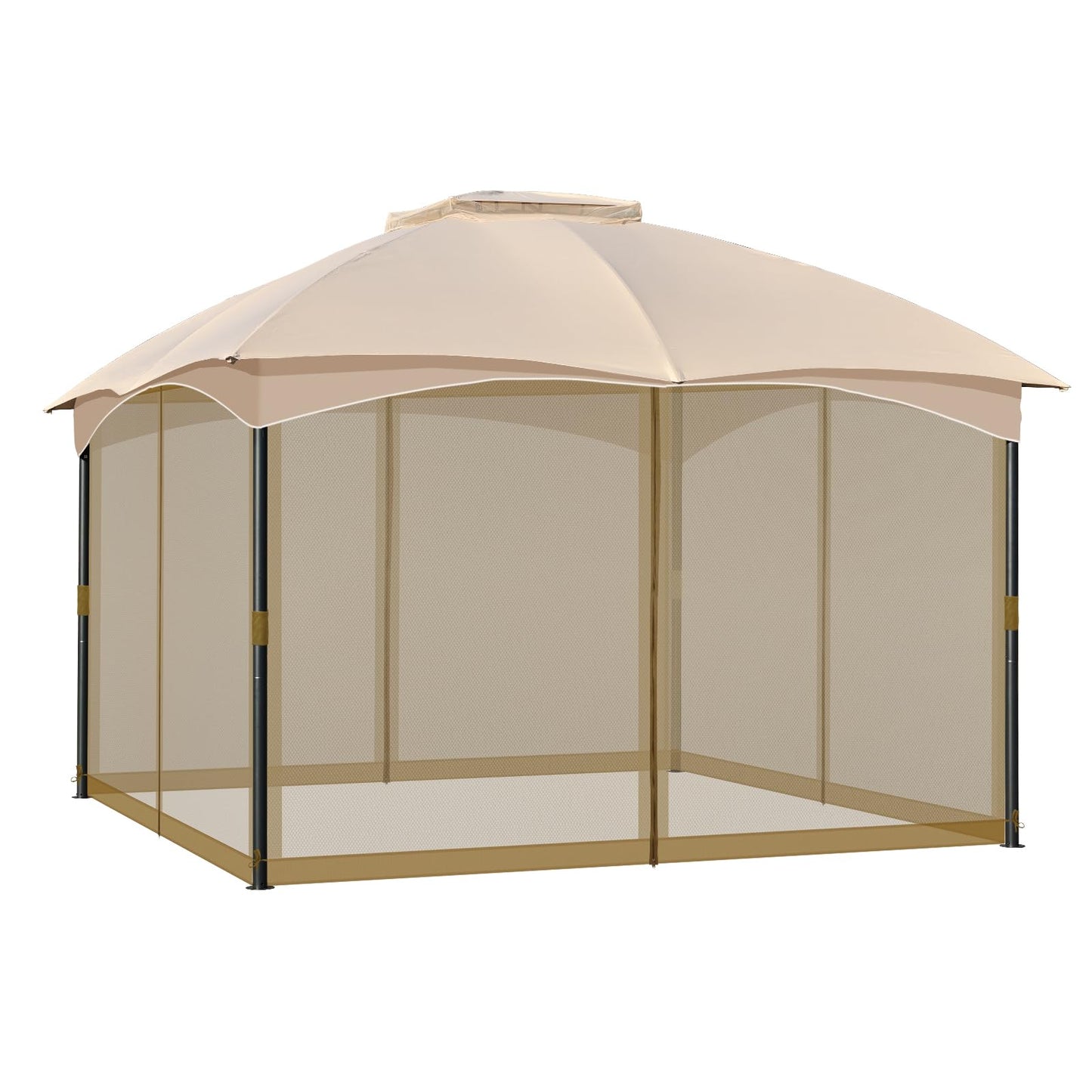 COWVIE Gazebo Replacement Netting Screen, 10' x 12' Universal Gazebo 4-Panel Mosquito Sidewalls with Double Zippers for Outdoor Patio (Only Netting)