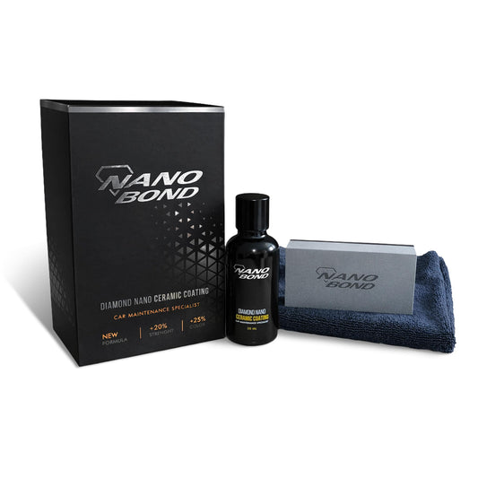 Nano Bond Ceramic Coating 9H PRO, Car, Plastic, Glass, and Wheel Exterior Care Product kit, Hydrophobic, Long Lasting Professional Care, High Gloss Paint Shine, Automotive Polishing with Sio2, 30ML