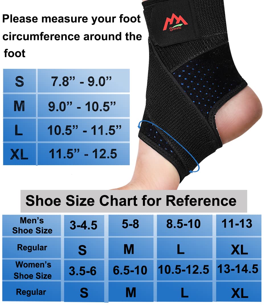 Ankle Brace, 2PCS Ankle Braces for Men & Women, Adjustable Compression Ankle Wrap Support for Ankle Protection, Breathable & Comfortable, Ankle Support Brace for Sprains, Sports Injuries and Recovery
