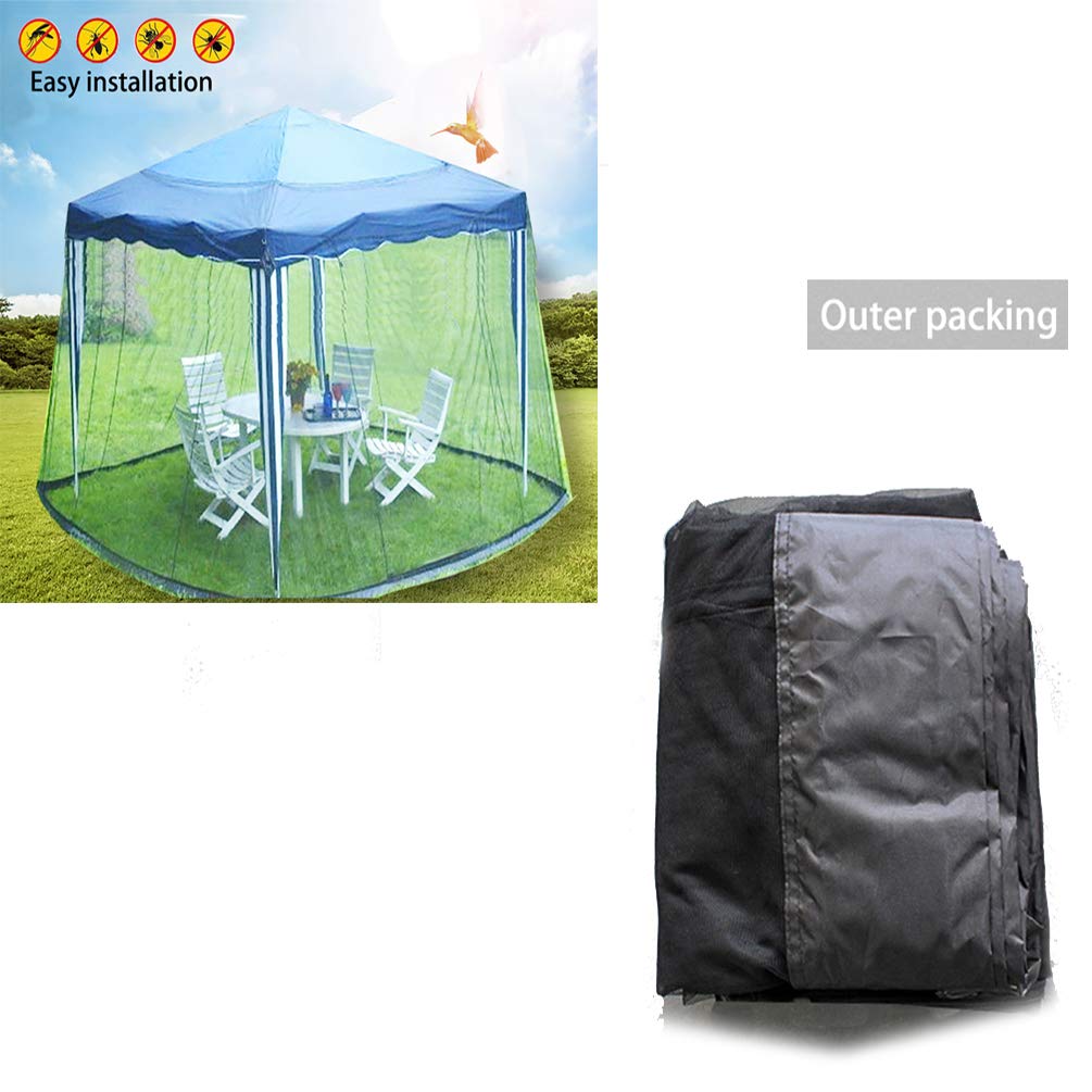 SOOSPE-MZ 10ft Patio Mosquito Netting Patio Umbrella Cover Mosquito Netting Screen,Windproof Anti-Mosquito with Zipper Portable Foldable Umbrella Mosquito Net（10'*10'*7.5'） (Black)