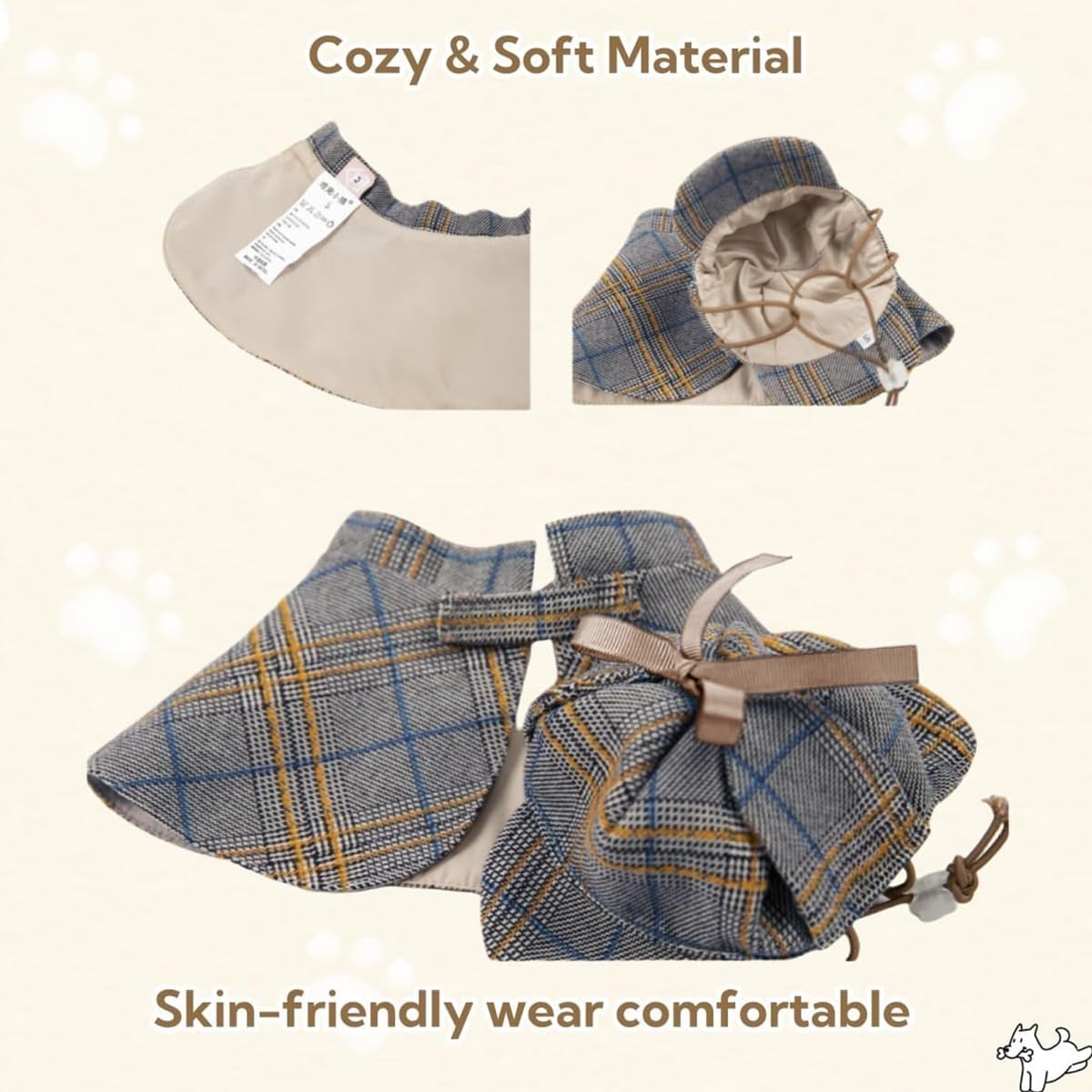Dog Costume-Cute Detective Pet Clothes Set Halloween Cosplay Party Outfit Winter Fashion Cape Cloak Hat for Small Medium Dog & Cat Kitten (Rec wt.9-12lb Medium)