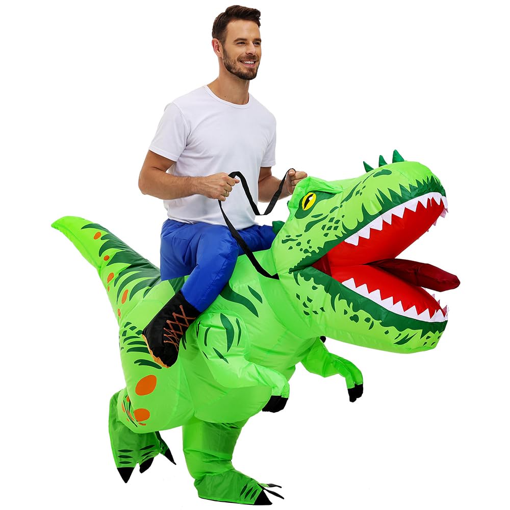 Inflatable Dinosaur Costume Funny Halloween Costumes, Blow up Costume for Halloween, Christmas, Carnival, Birthday, Party