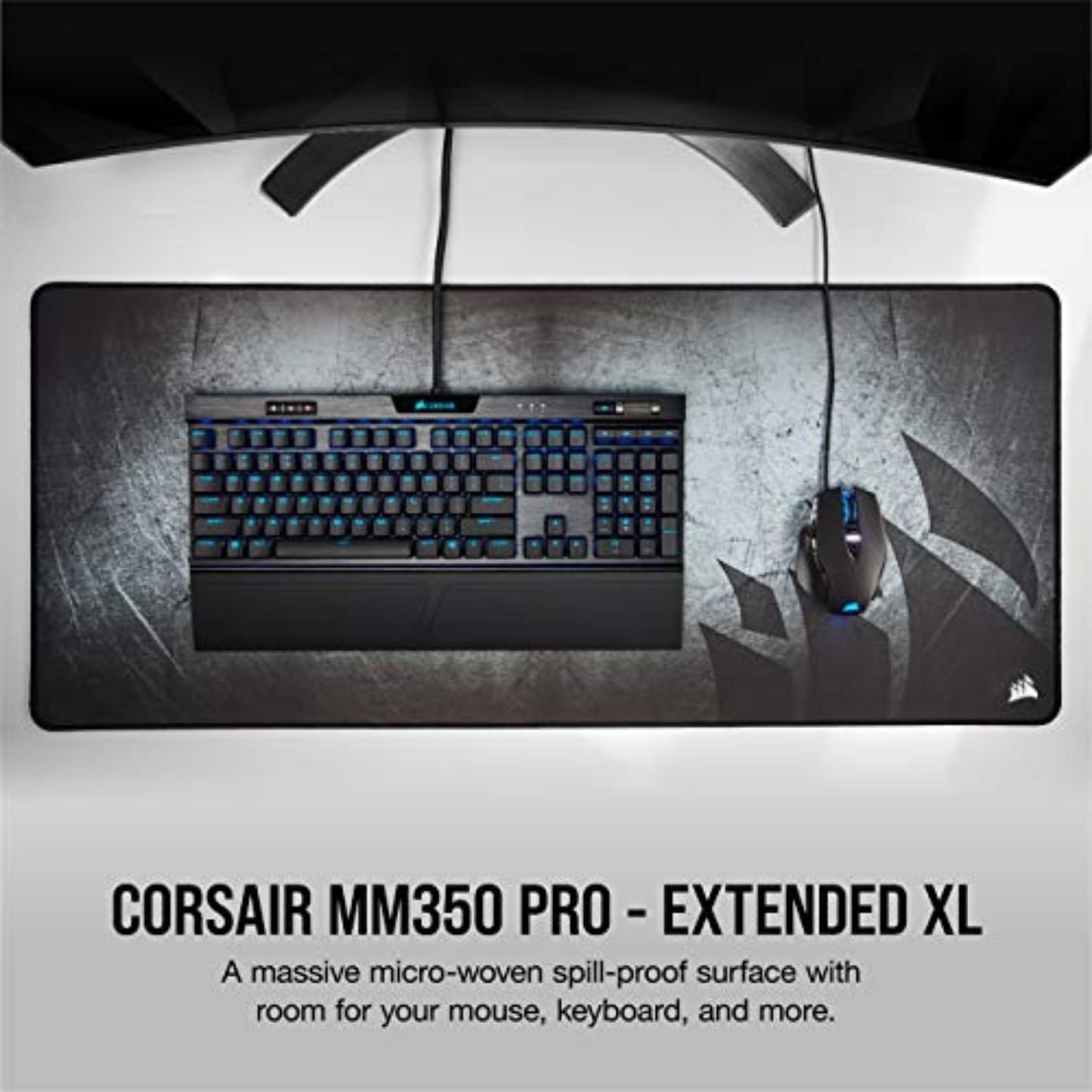 Corsair MM350 PRO Premium Spill-Proof Cloth Gaming Mouse Pad – Extended XL, Multicolor (CH-9413771-WW)