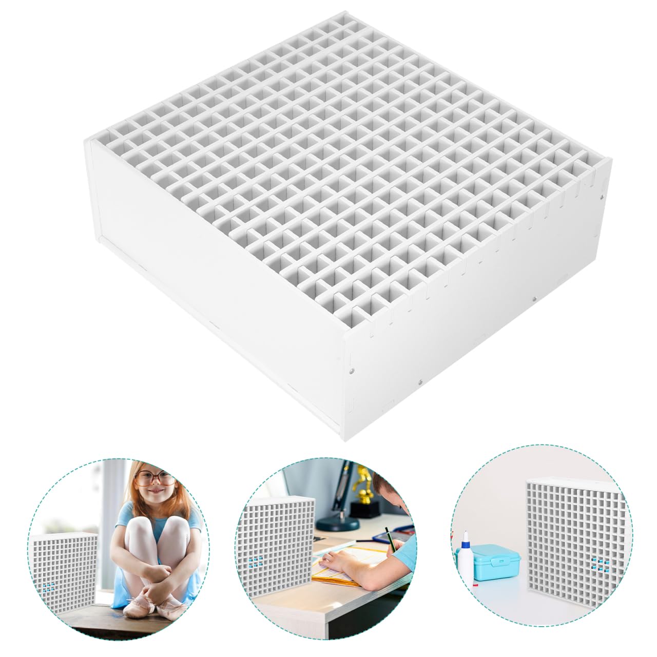 Tofficu 240-Slot Marker Storage Organizer 13.97X13.97X5.11In Multi-Functional Desk Pen Holder for Office School Study Stationery Storage