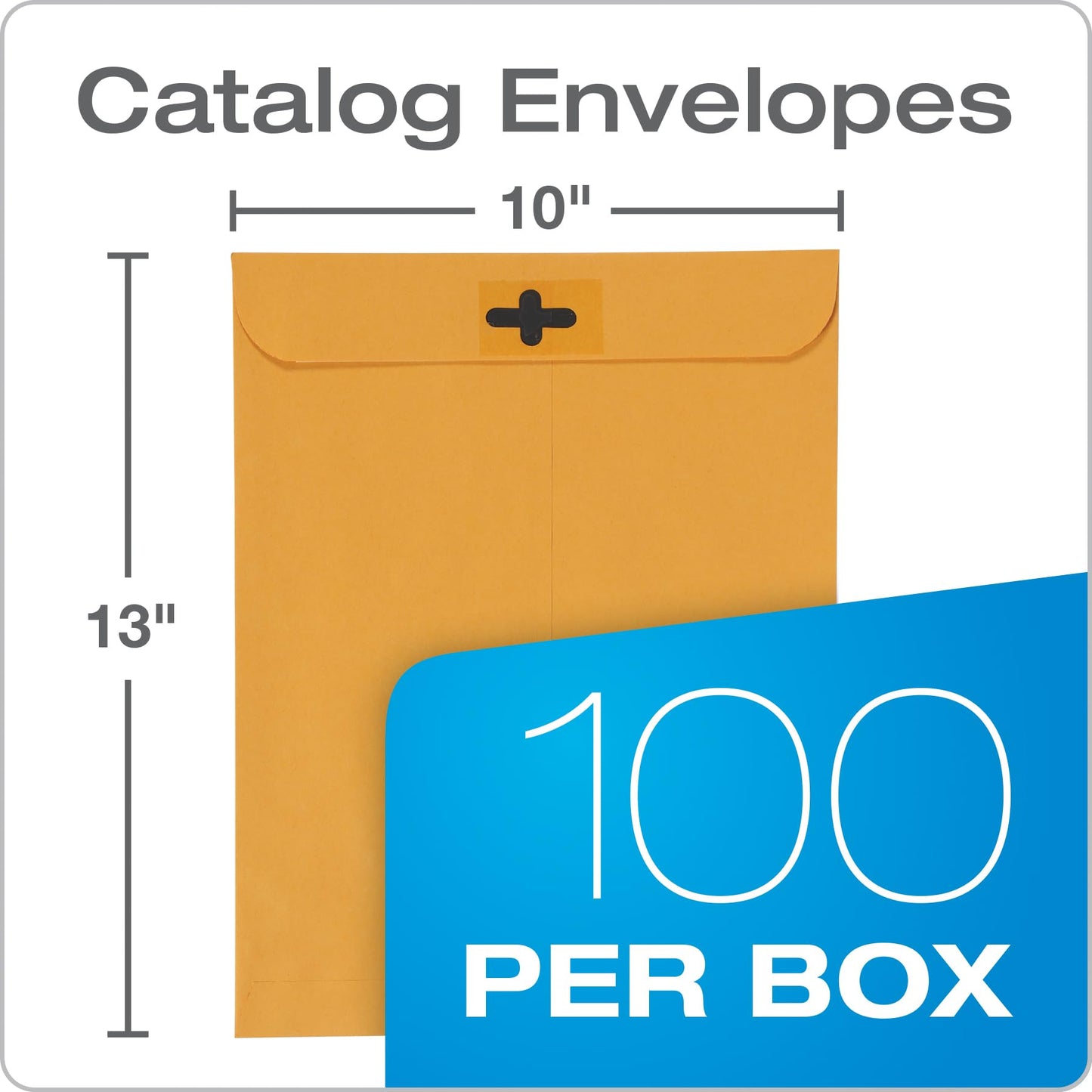 Quality Park Postage Saving Clear-Clasp Envelopes, 10 inches x 13 inches, Kraft, 100 Count (43768)