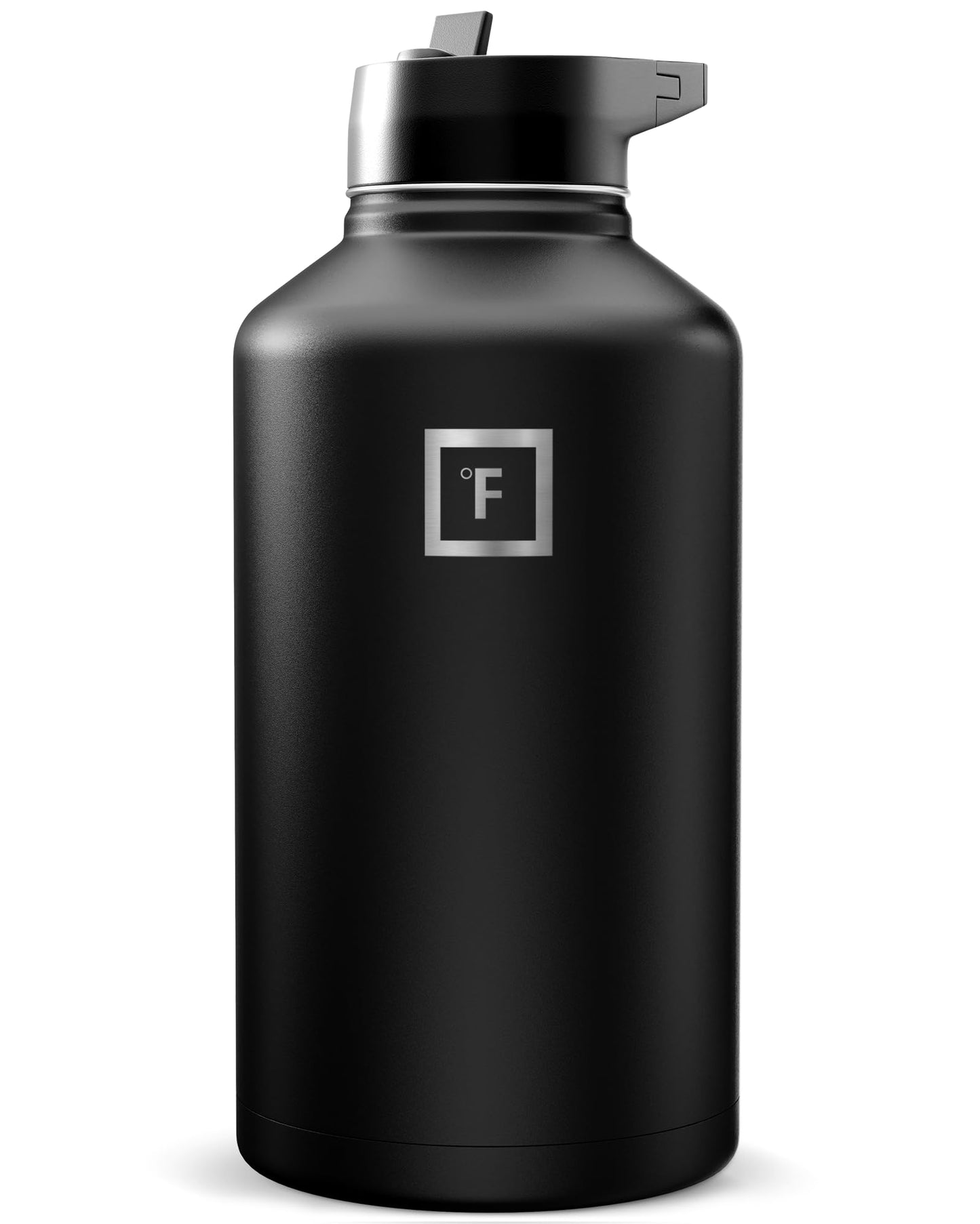 IRON °FLASK Insulated Water Bottle with Straw Lid - 64oz (Half Gallon / 2L) - Cold 24hrs & Hot 12hrs Drinks - Vacuum Leakproof Double Walled Stainless Steel - Travel Sports Gym Camping & Hiking Flask