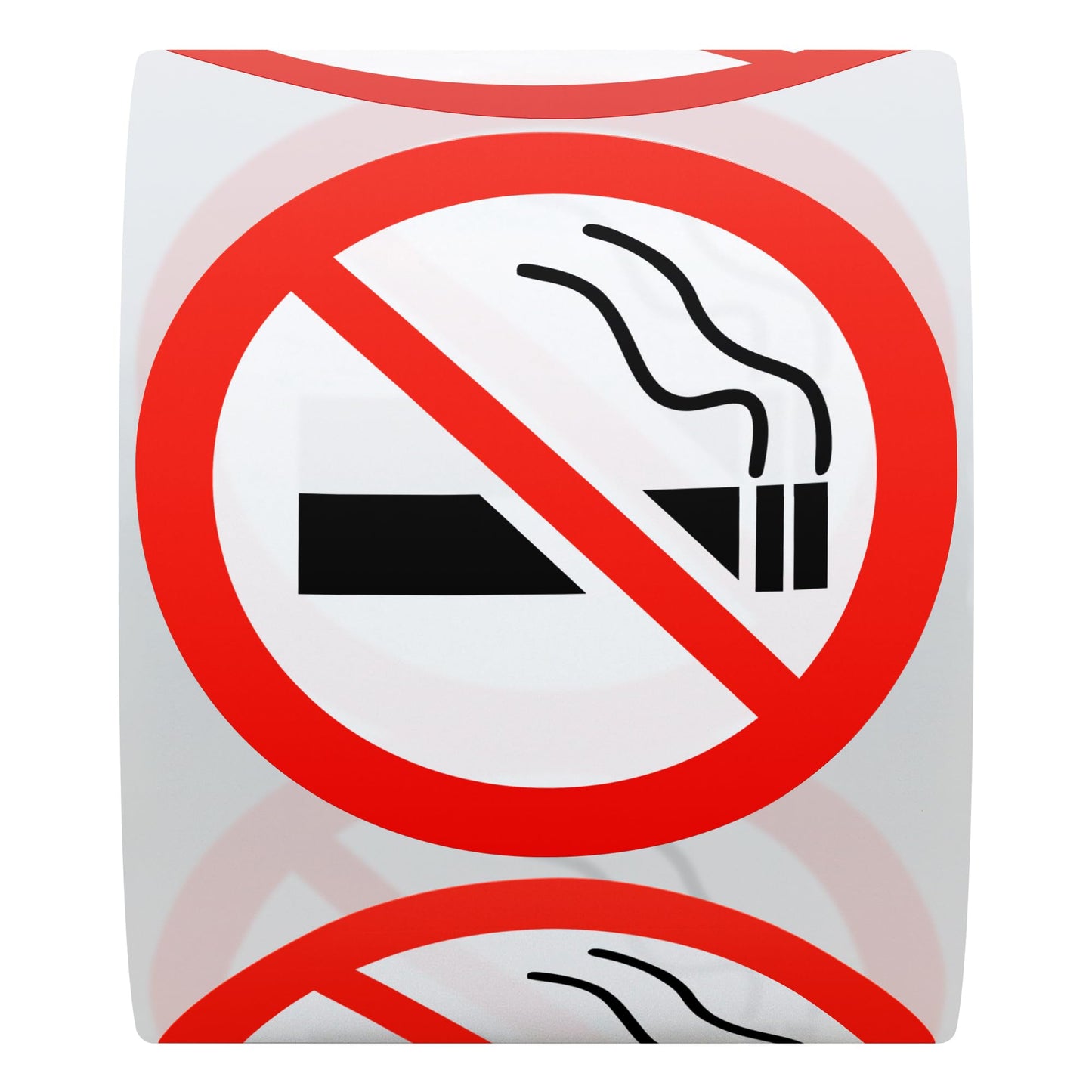 Hybsk No Smoking Logo Warning Stickers 2" Round 300 Total Per Roll (2 inch) (White)