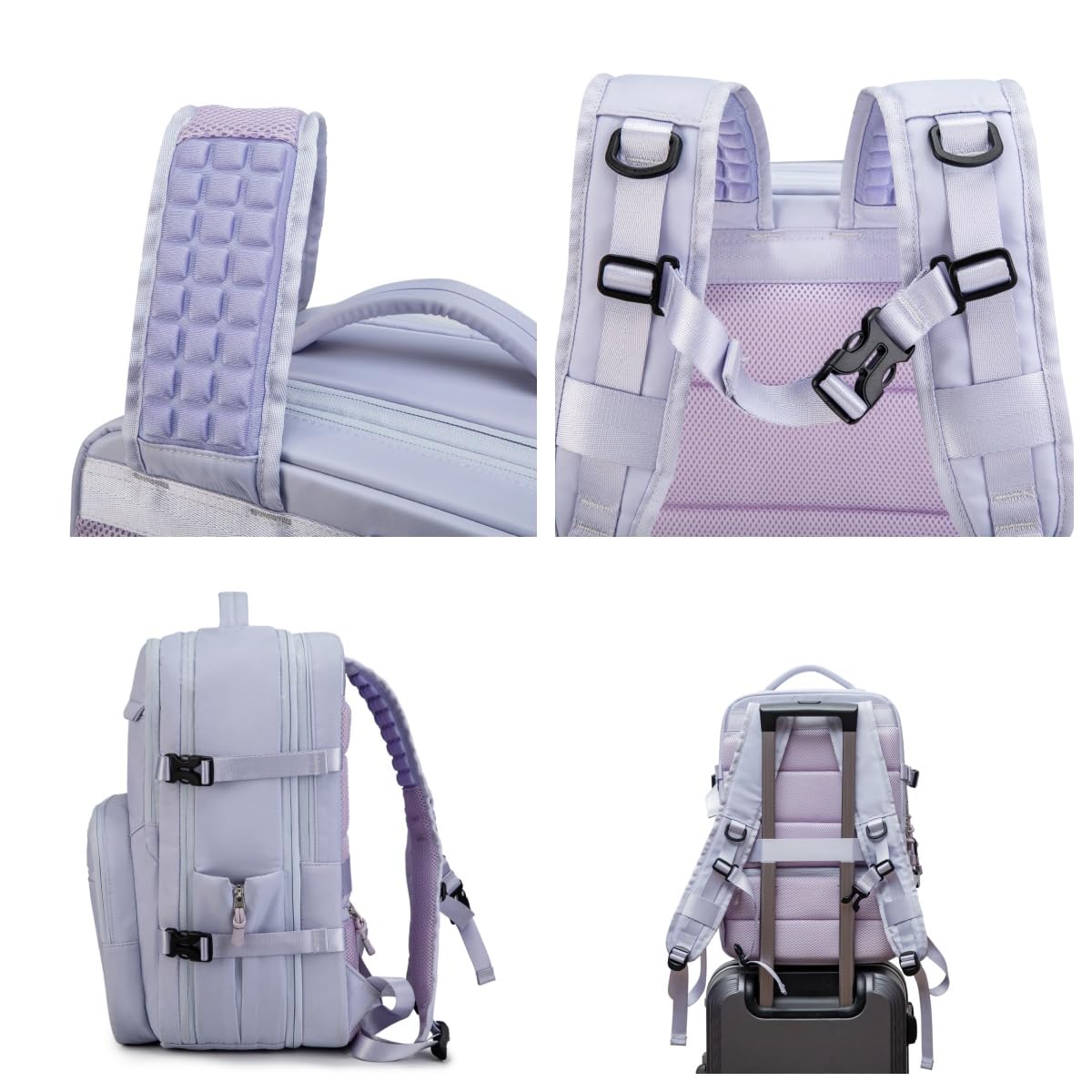 Kinmac Travel Backpack with 360° Protective Laptop Compartment for 17 inch Laptop,Laptop Backpack with USB Charging Port, Purple, Large, Fashion