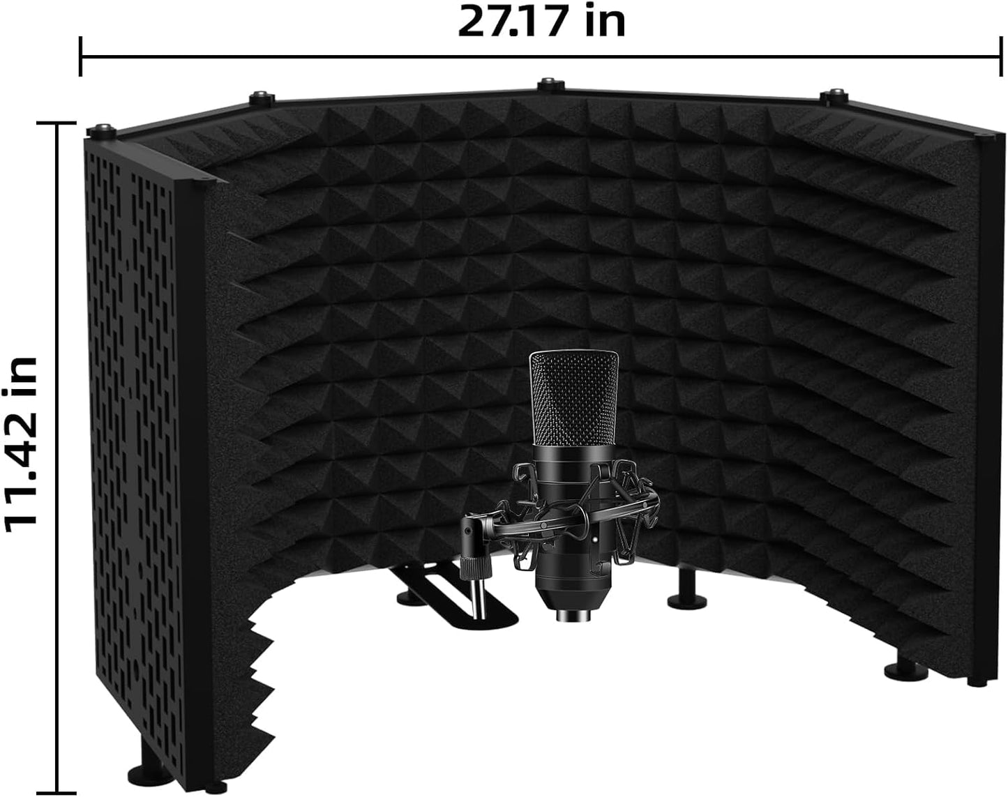 Temgcuam Microphone Isolation Shield – Foldable & Adjustable Soundproof Panel for Recording, Podcasting, Vocal Booth, Studio & Home Use