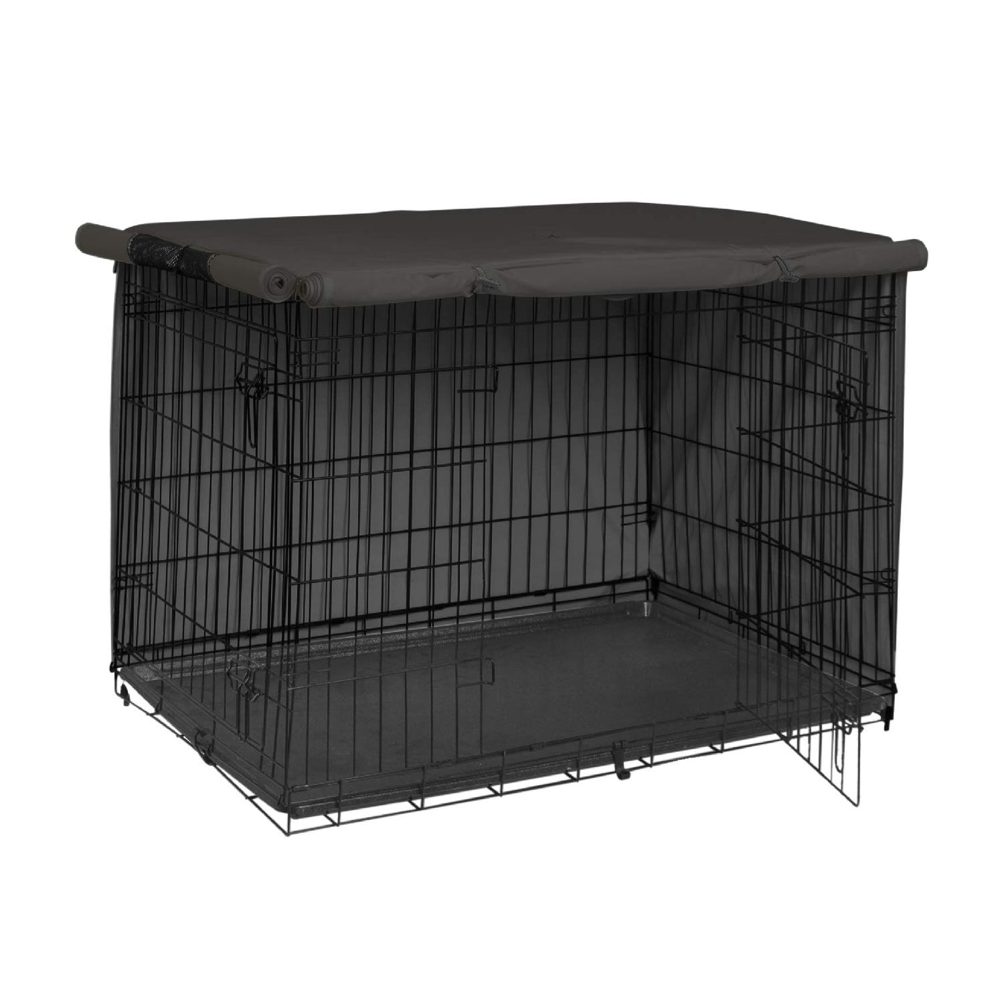 Explore Land 42 inches Dog Crate Cover - Durable Polyester Pet Kennel Cover Universal Fit for Wire Dog Crate 1(Black)