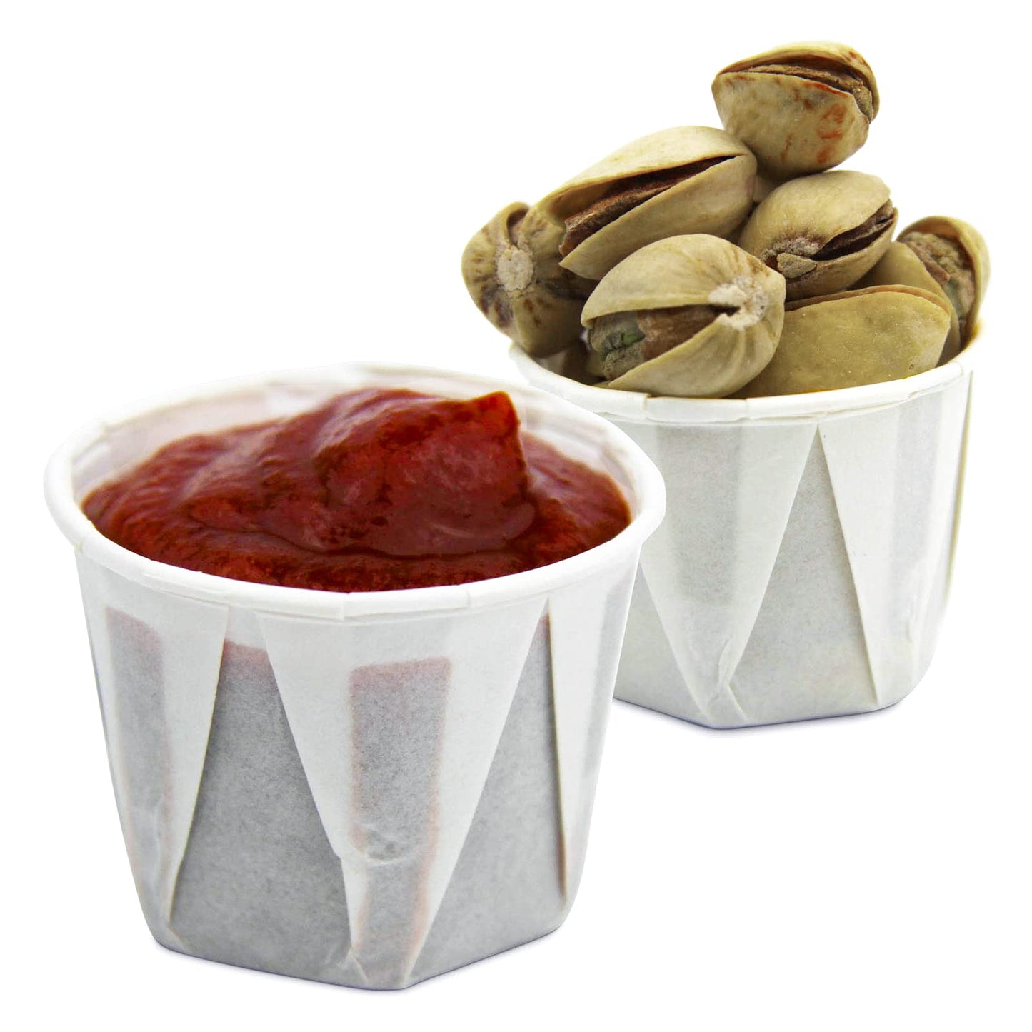 SINJEUN 1000 Pack 2 oz Paper Souffle Portion Cups, Disposable Small Sample Cup Snack Cups for Measuring, Jello Shots, Condiments, Sauces, White