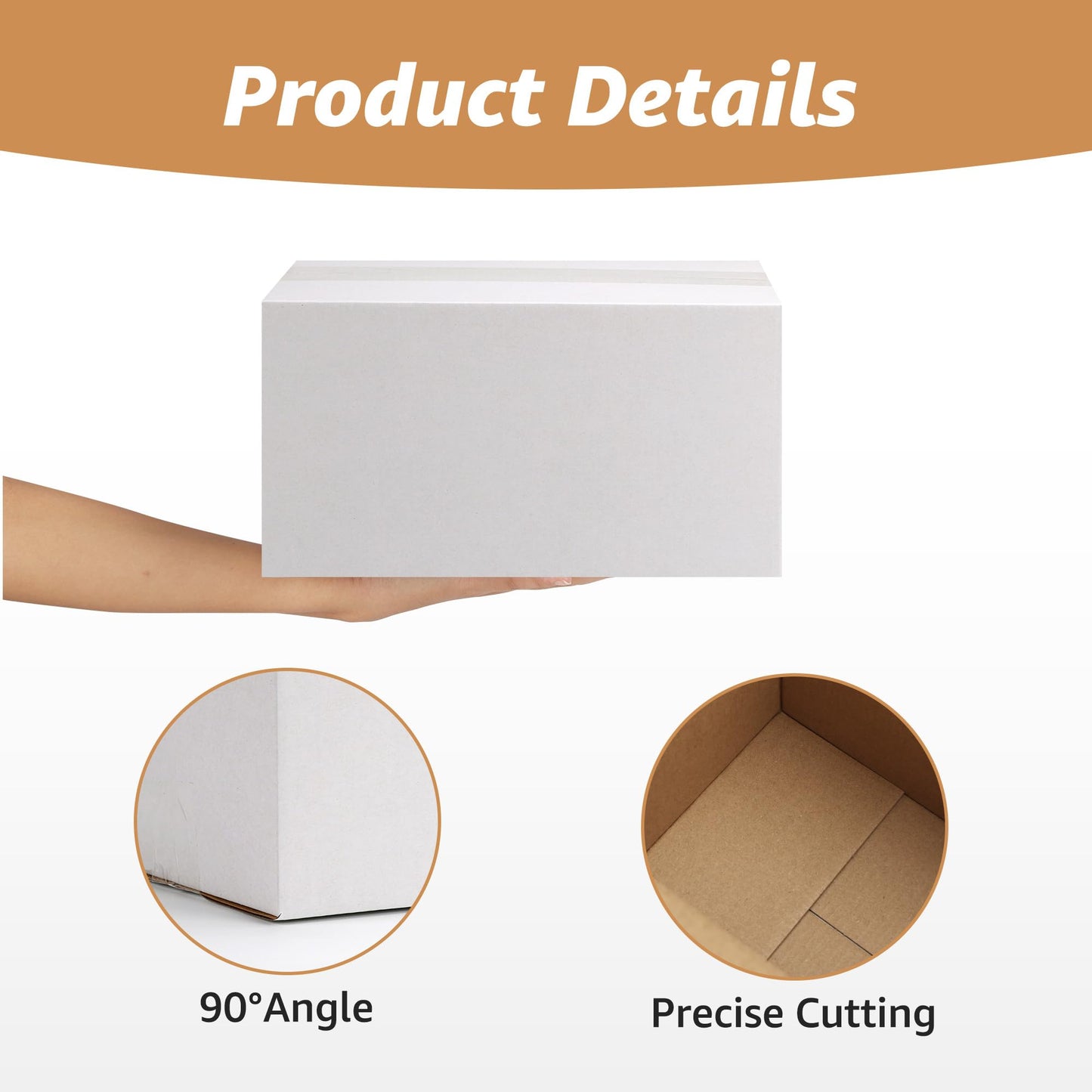 EXYGLO 40 Pack 11x6x6 Shipping Boxes for Small Business, White Corrugated Cardboard Small Box for Packaging, Moving, Mailing, and Storing