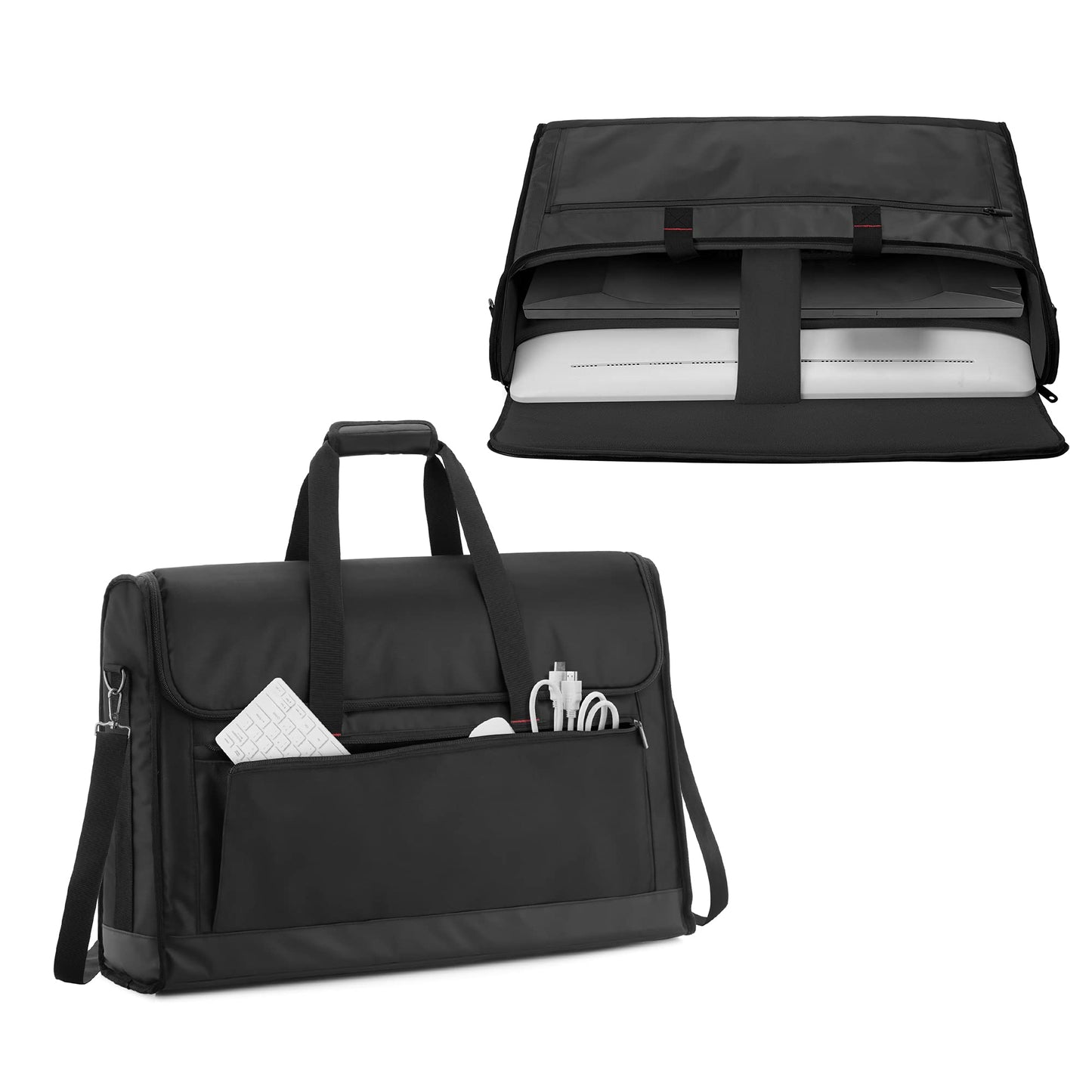 Trunab Monitor Carrying Case 24 Inch Padded Travel Bag Hold Up to 2 LCD Screens/TVs, Not Compatible with iMac(Black) (Patented Design)
