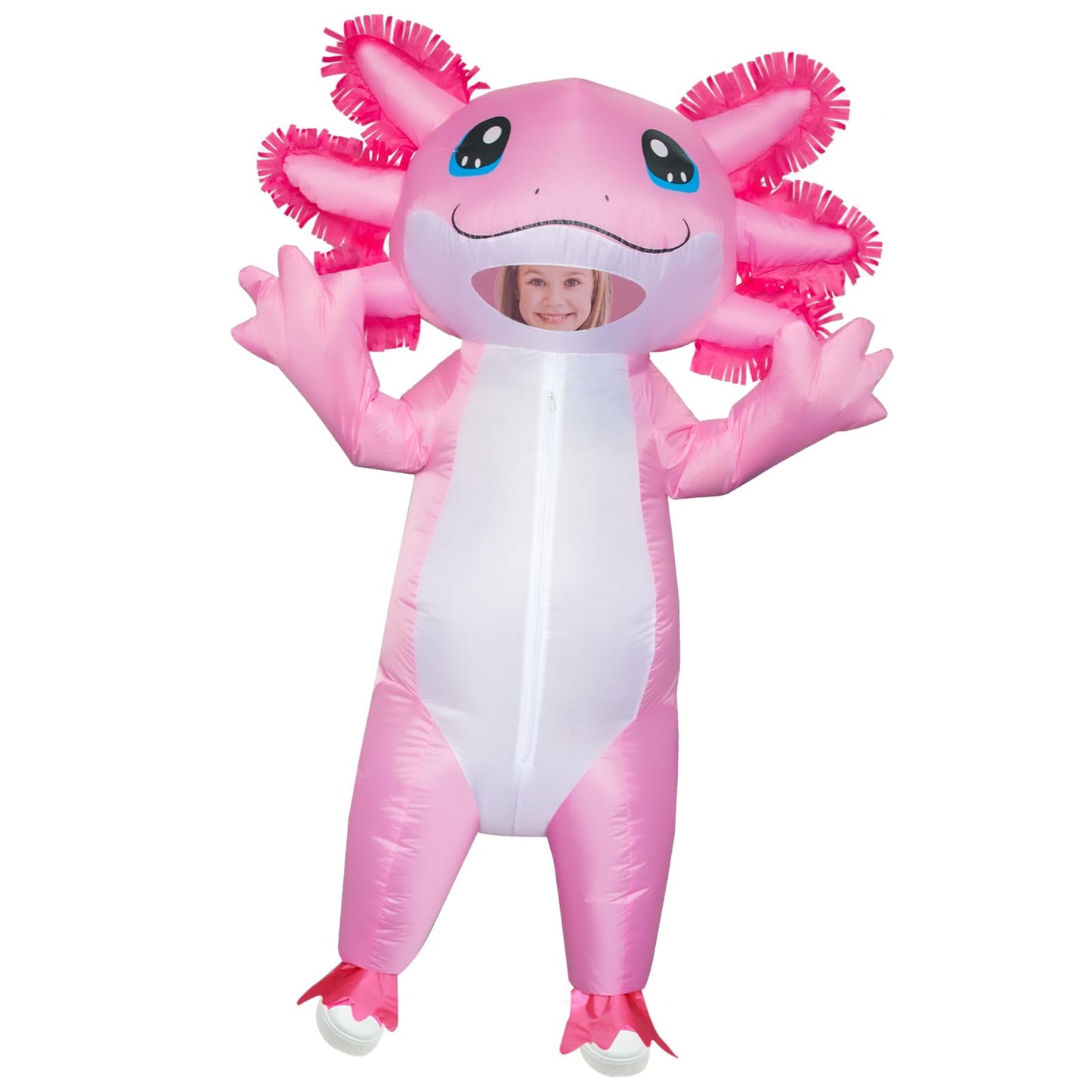 Stegosaurus Inflatable Axolotl Costume for Kids Halloween Kid Blow Up Costume Deluxe Pink Costumes for Cosplay Party