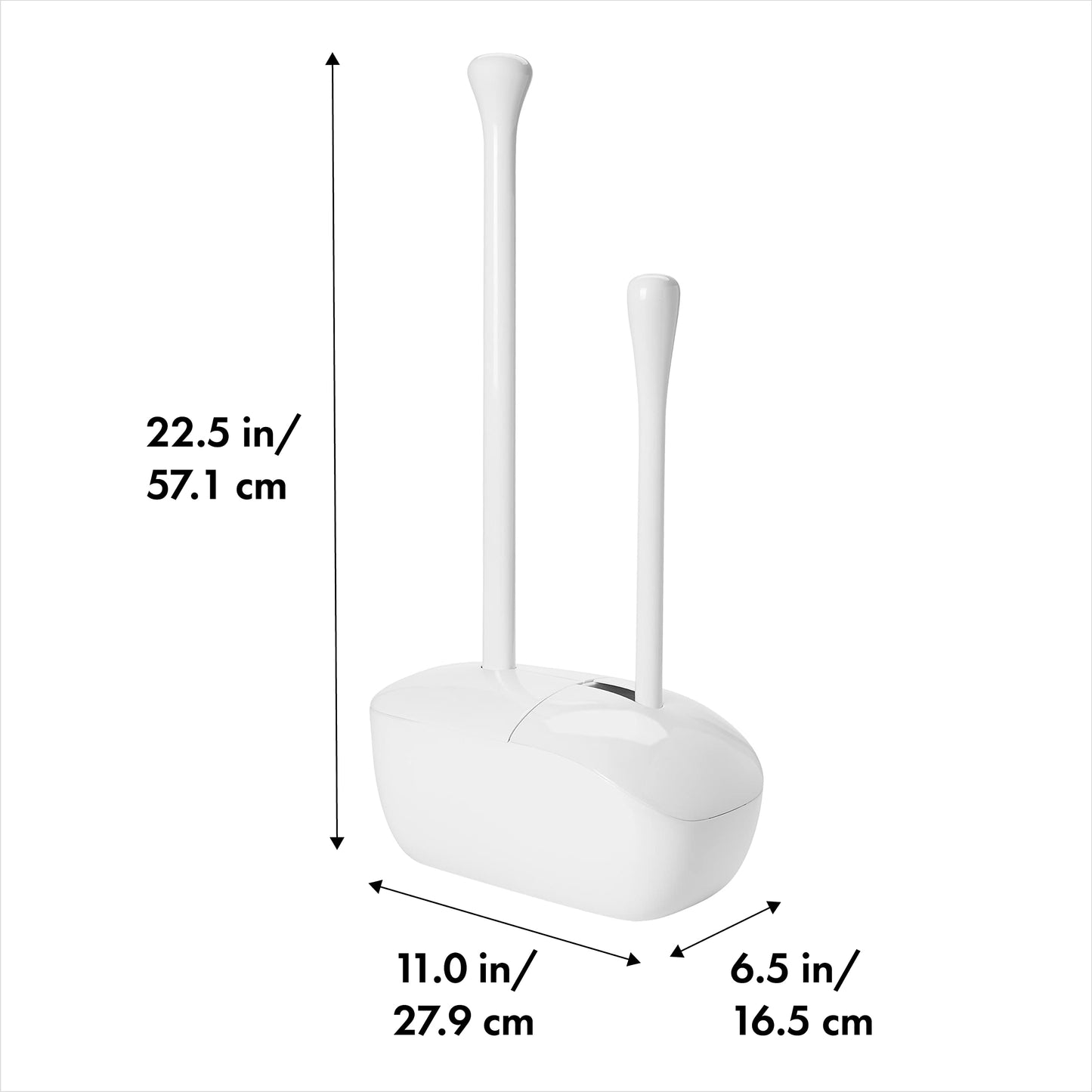 OXO Good Grips Hideaway Toilet Brush and Plunger Combination Set, White