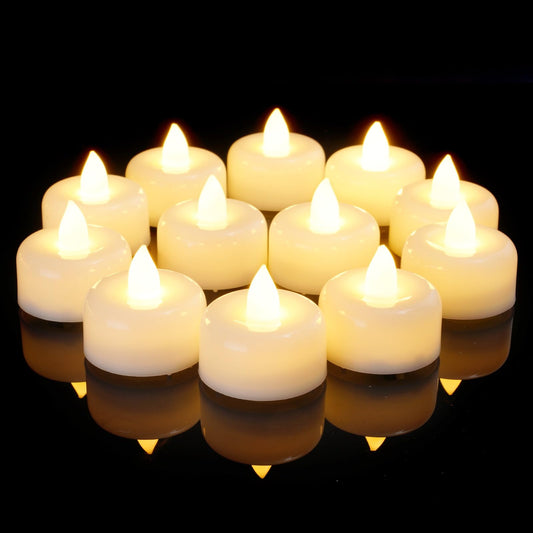 Amagic - Pack of 50 LED Flameless Candles Battery Operated Fake Electric Candles for Votive Candles Halloween Christmas Home Decor Wedding Table Decoration